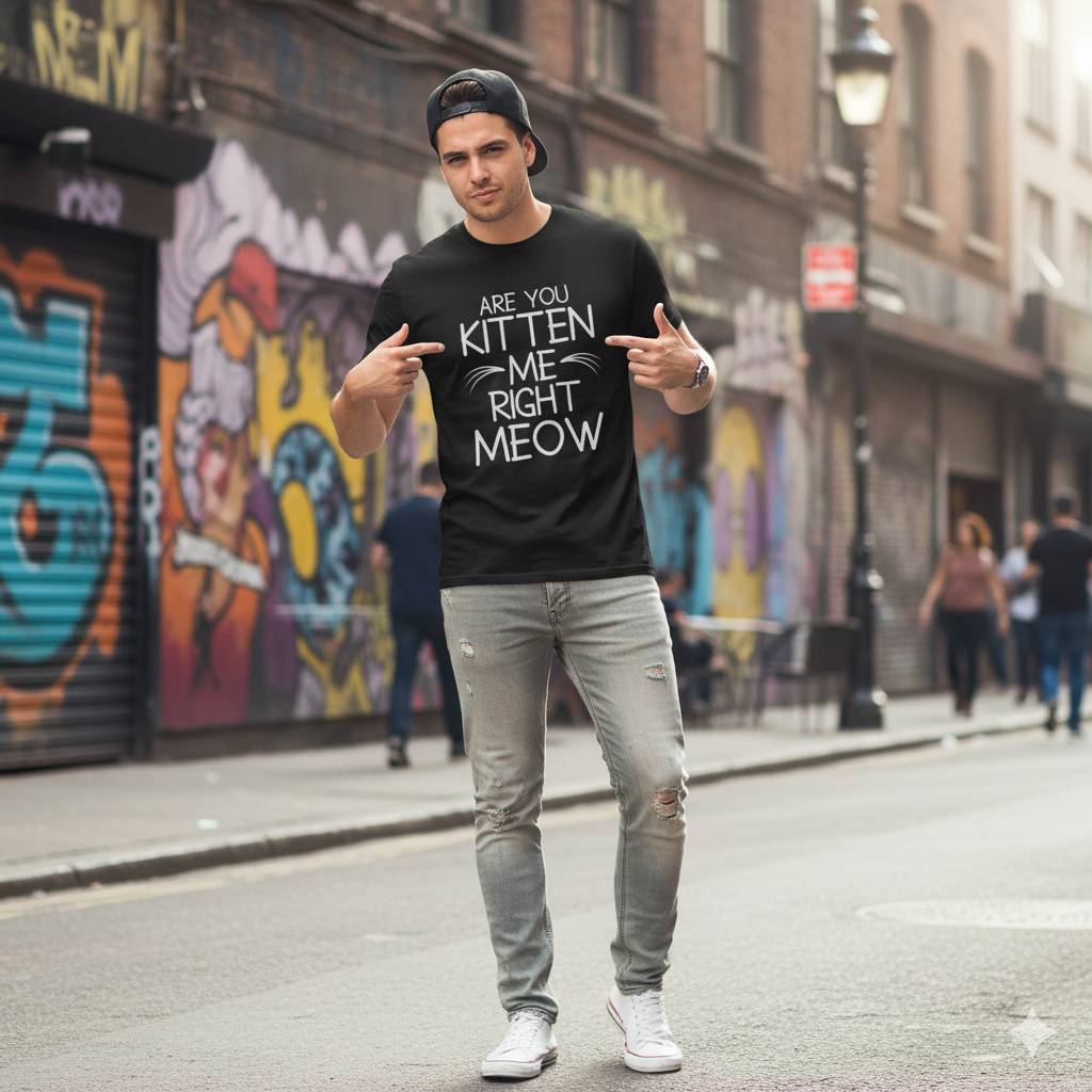 Are You Kitten Me Right Meow Funny Cat T-Shirt Are You Kitten Me Right Meow Funny Cat T-Shirt