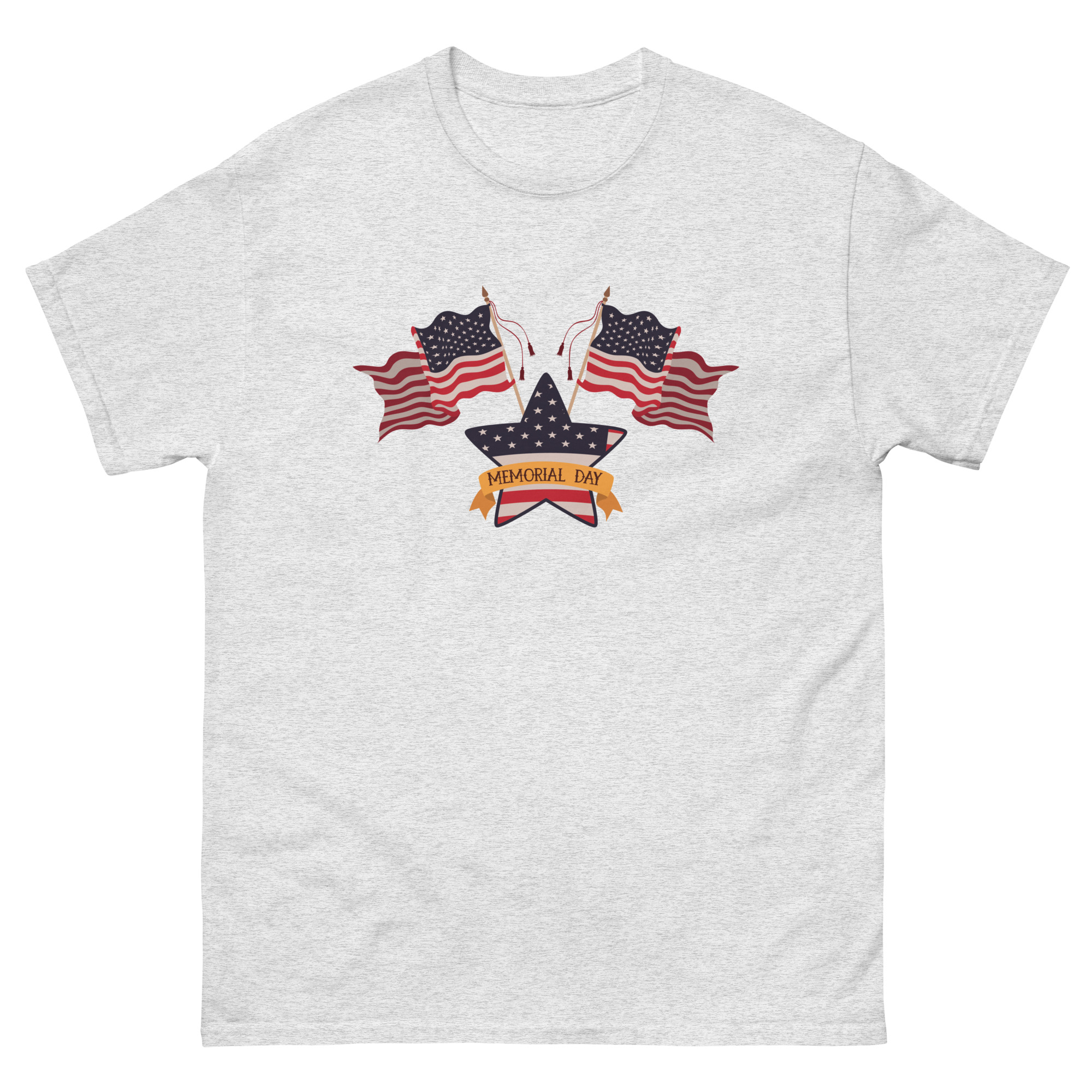 Memorial Day T-shirt with star and American flags design