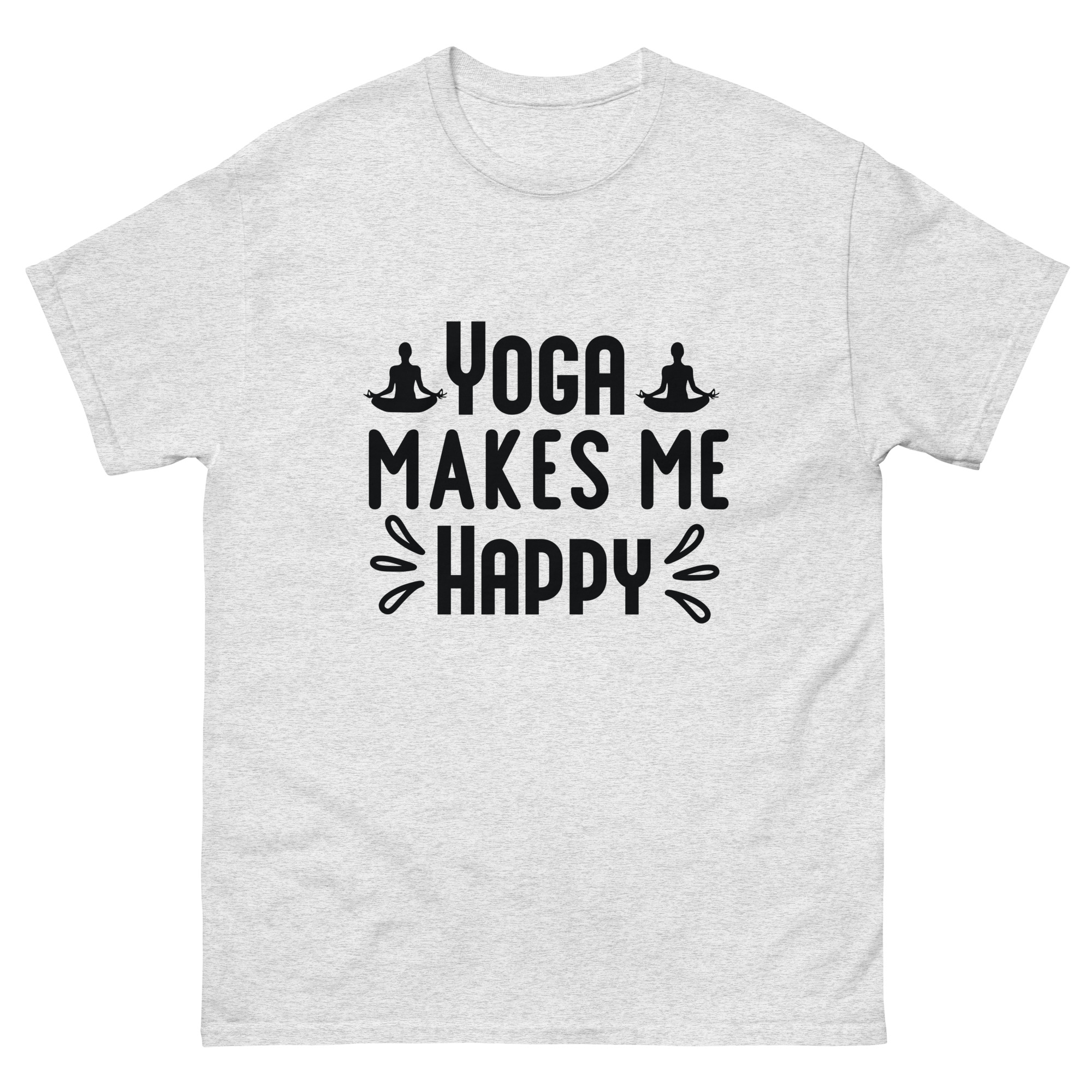 Yoga Makes Me Happy shirt with meditating pose