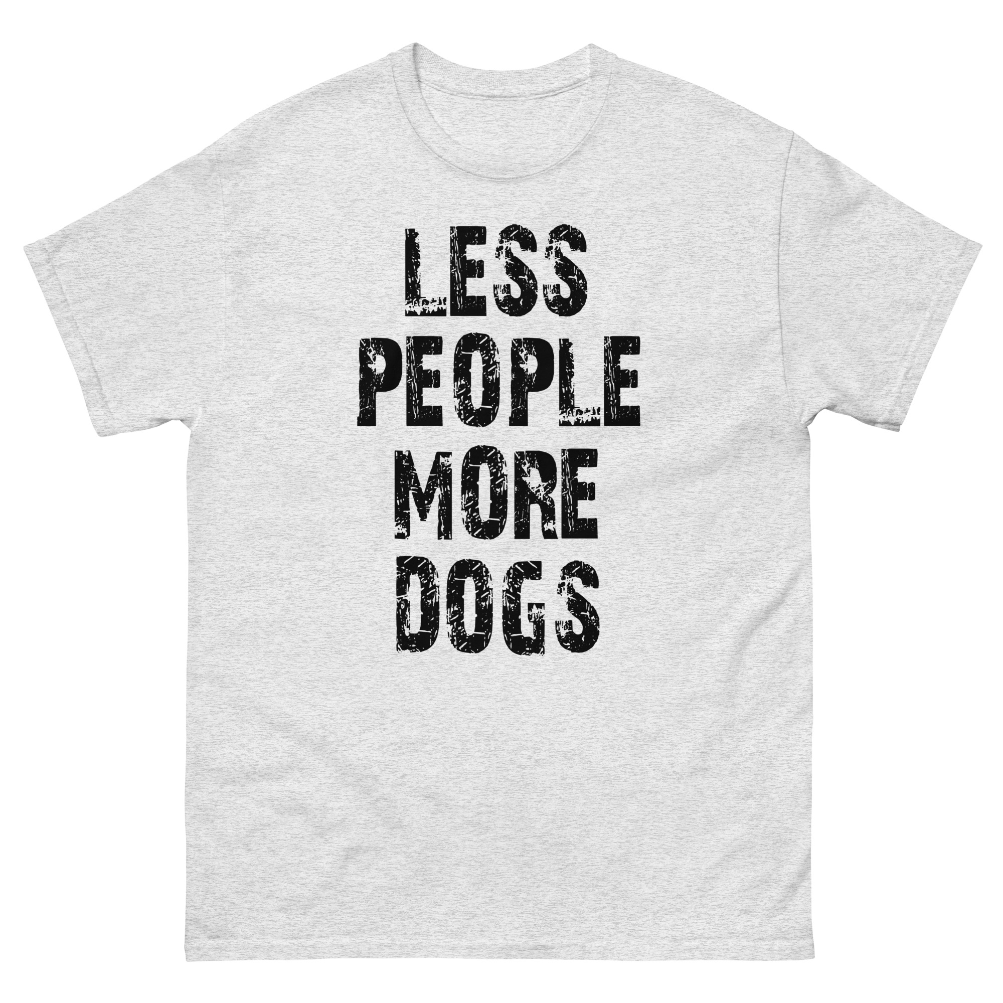 less people more dogs black bold t-shirt