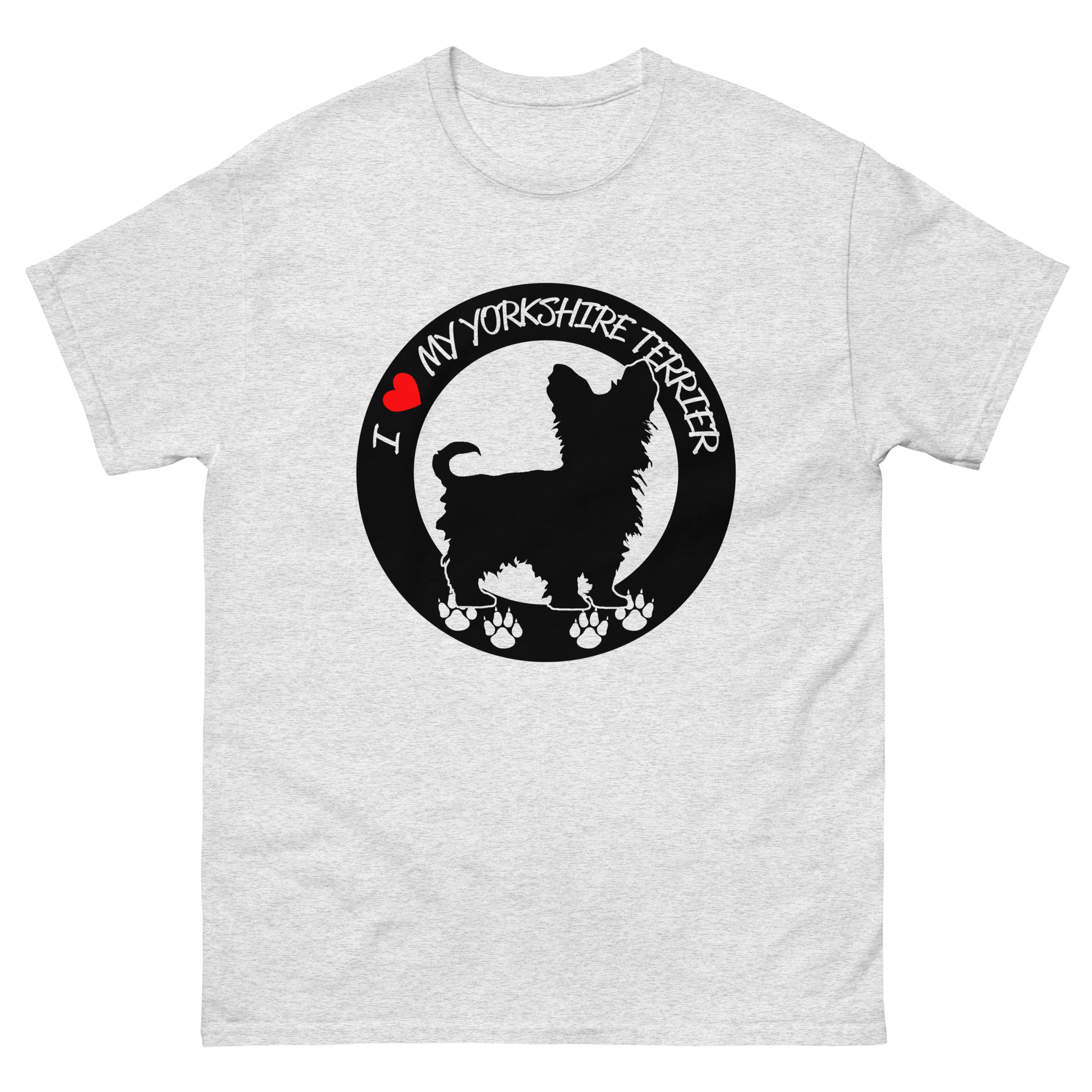 yorkie silhouette dog t-shirt white