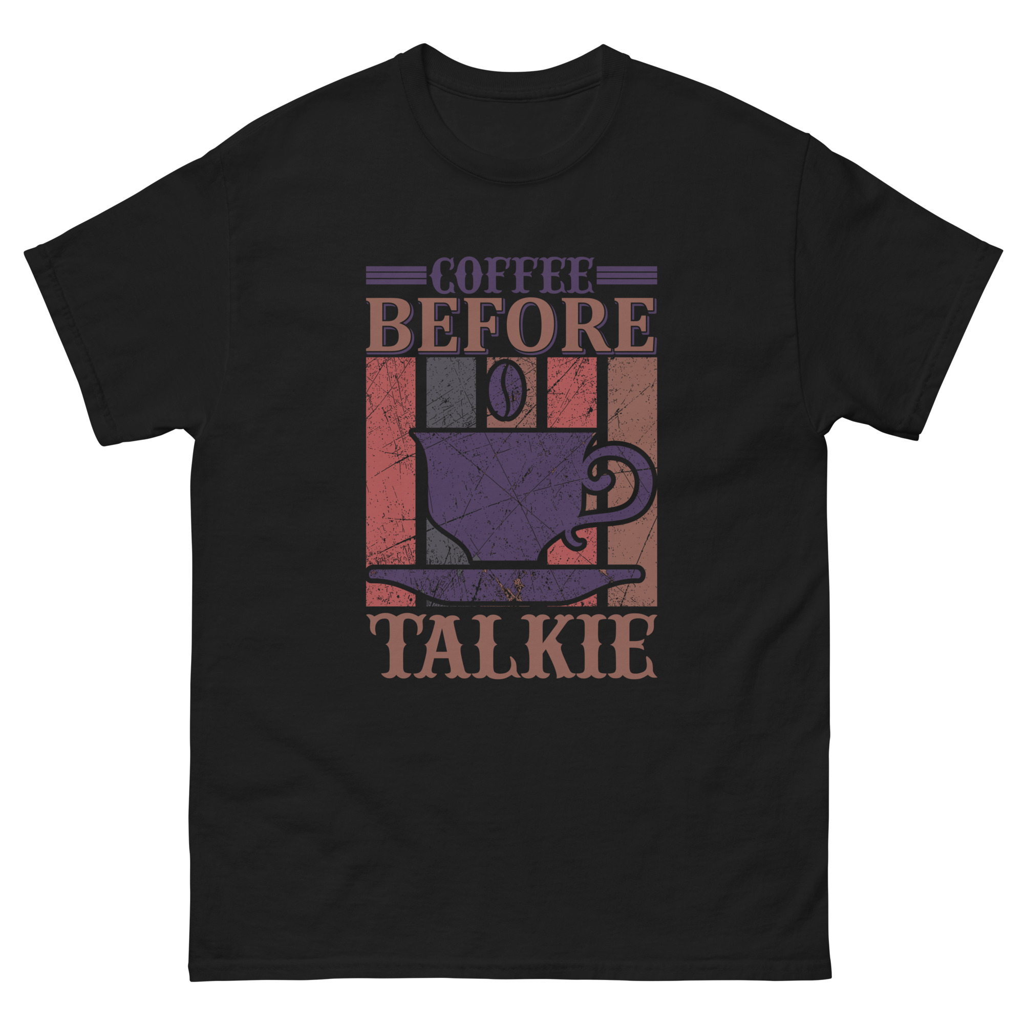 retro coffee before talkie t-shirt design
