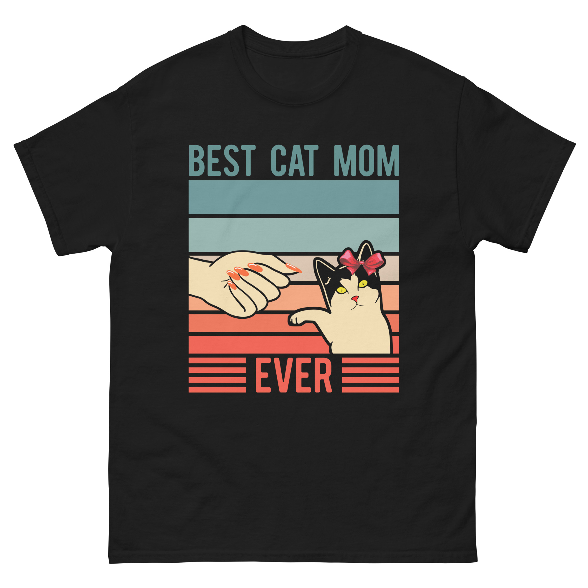 best cat mom ever t-shirt retro style
