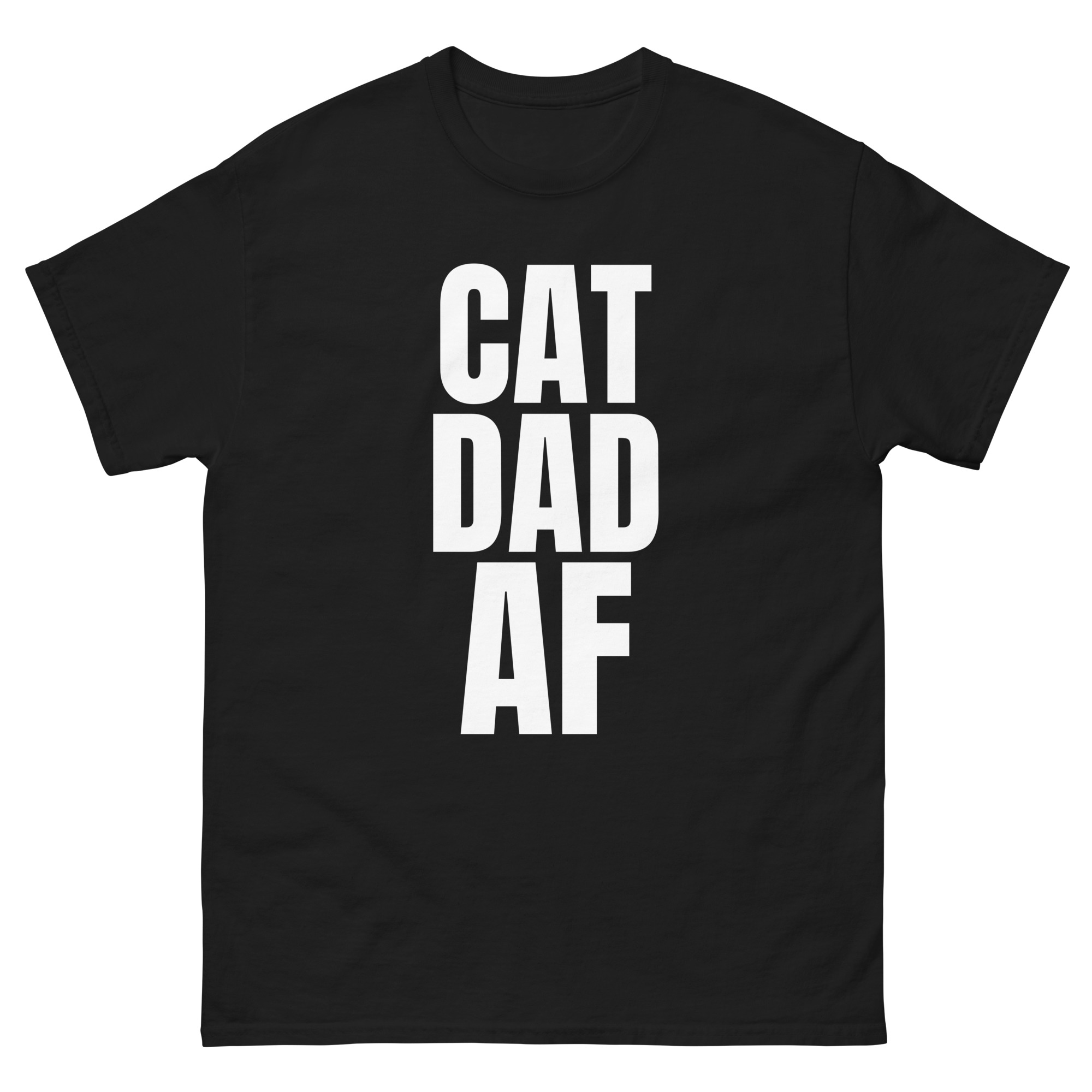 cat dad af t-shirt bold white text