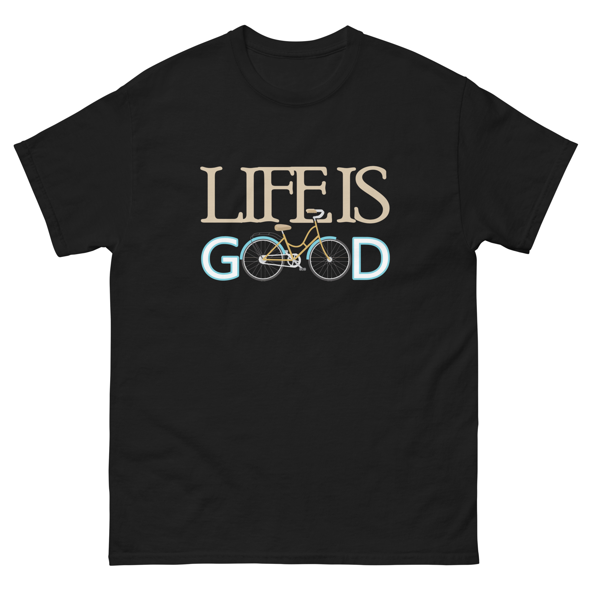 “Life is Good bike shirt with positive cycling message