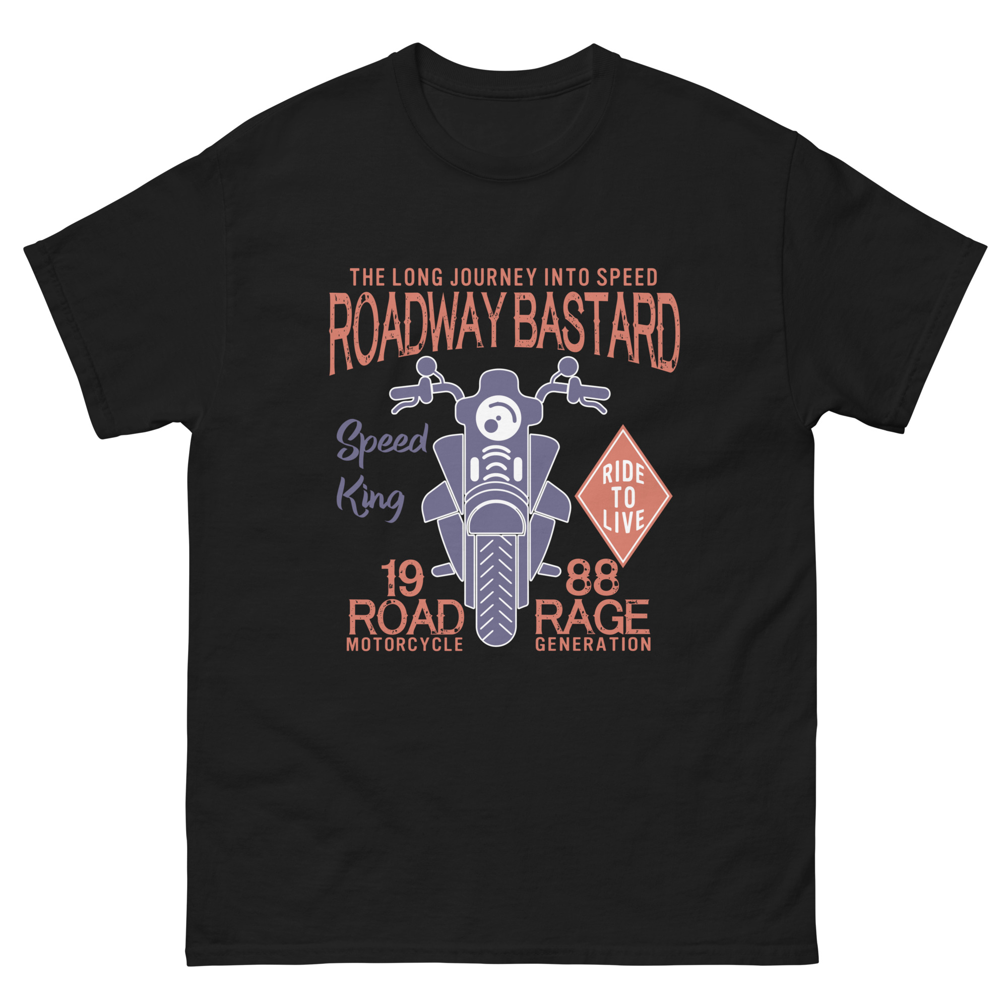 roadway bastard speed king motorcycle ride to live t shirt