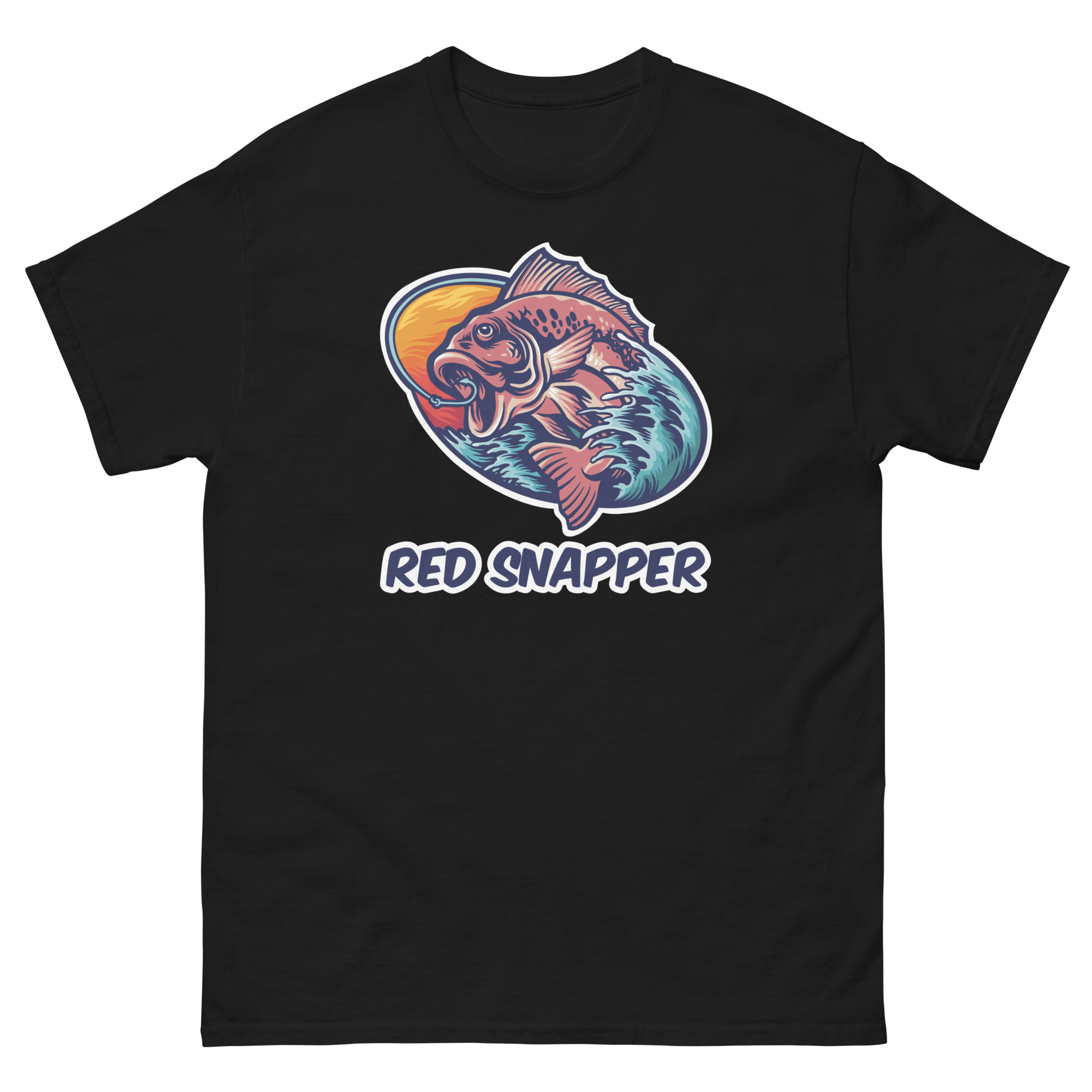 Red snapper fish graphic T-shirt