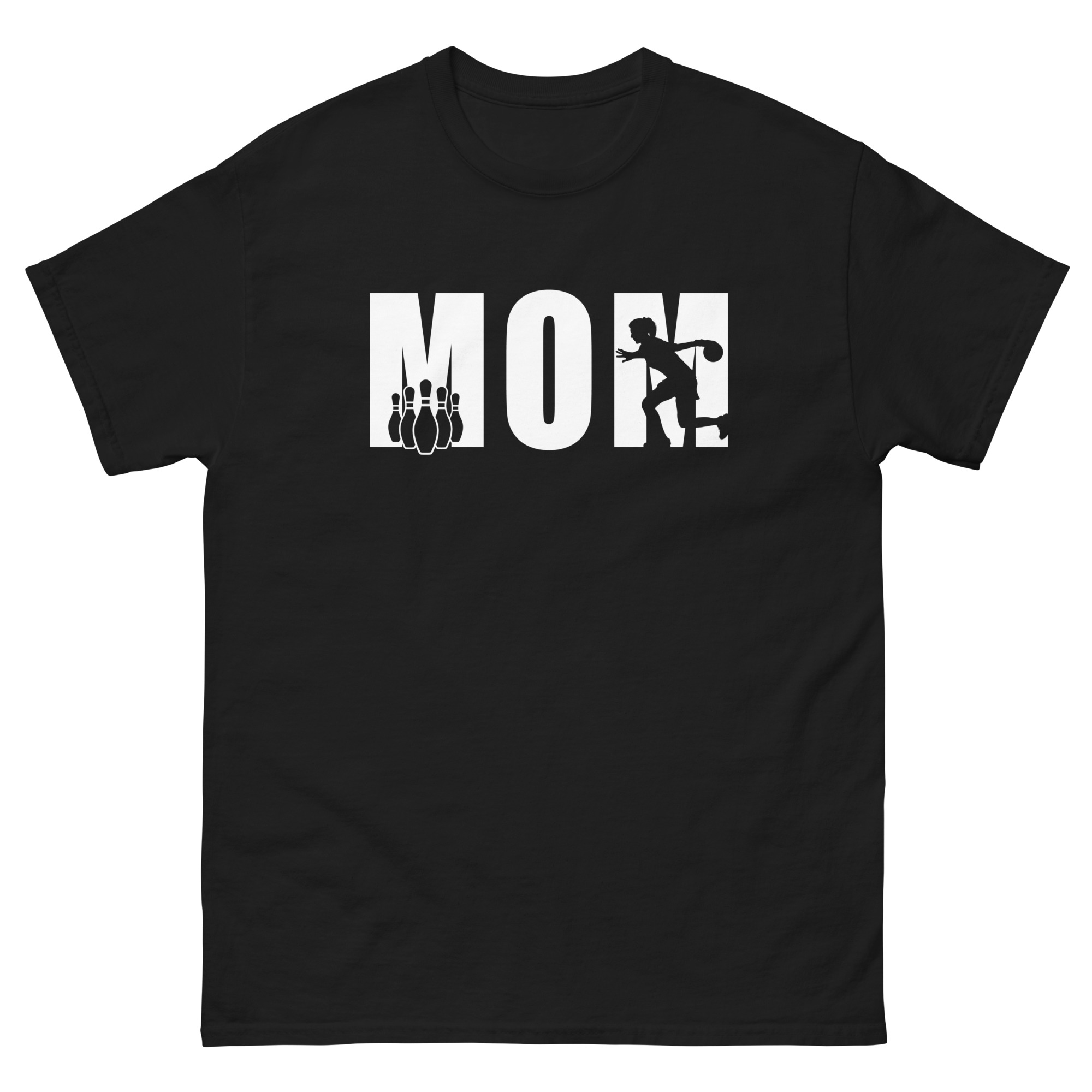 bowling mom shirt with silhouette