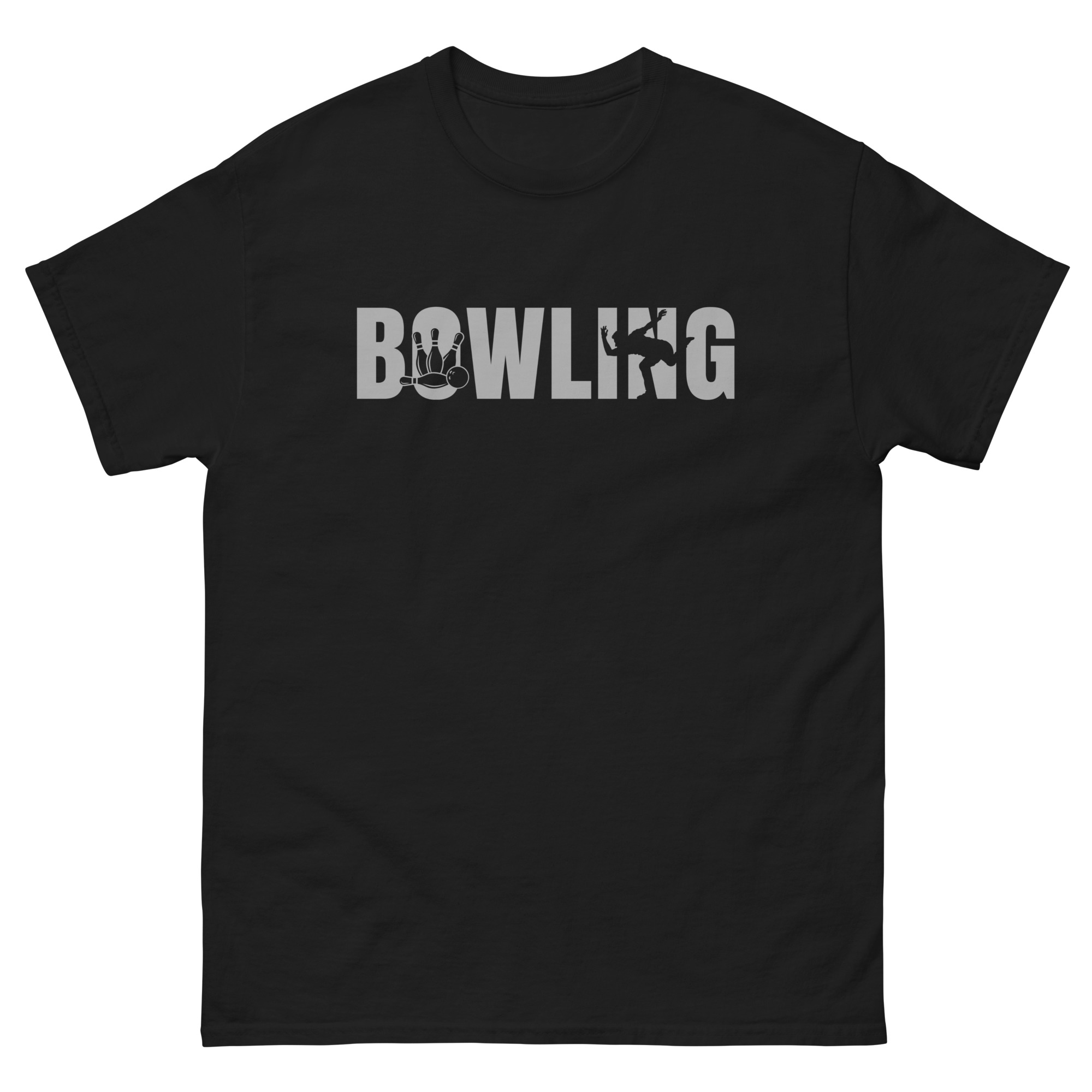 bowling shirt with typographic art