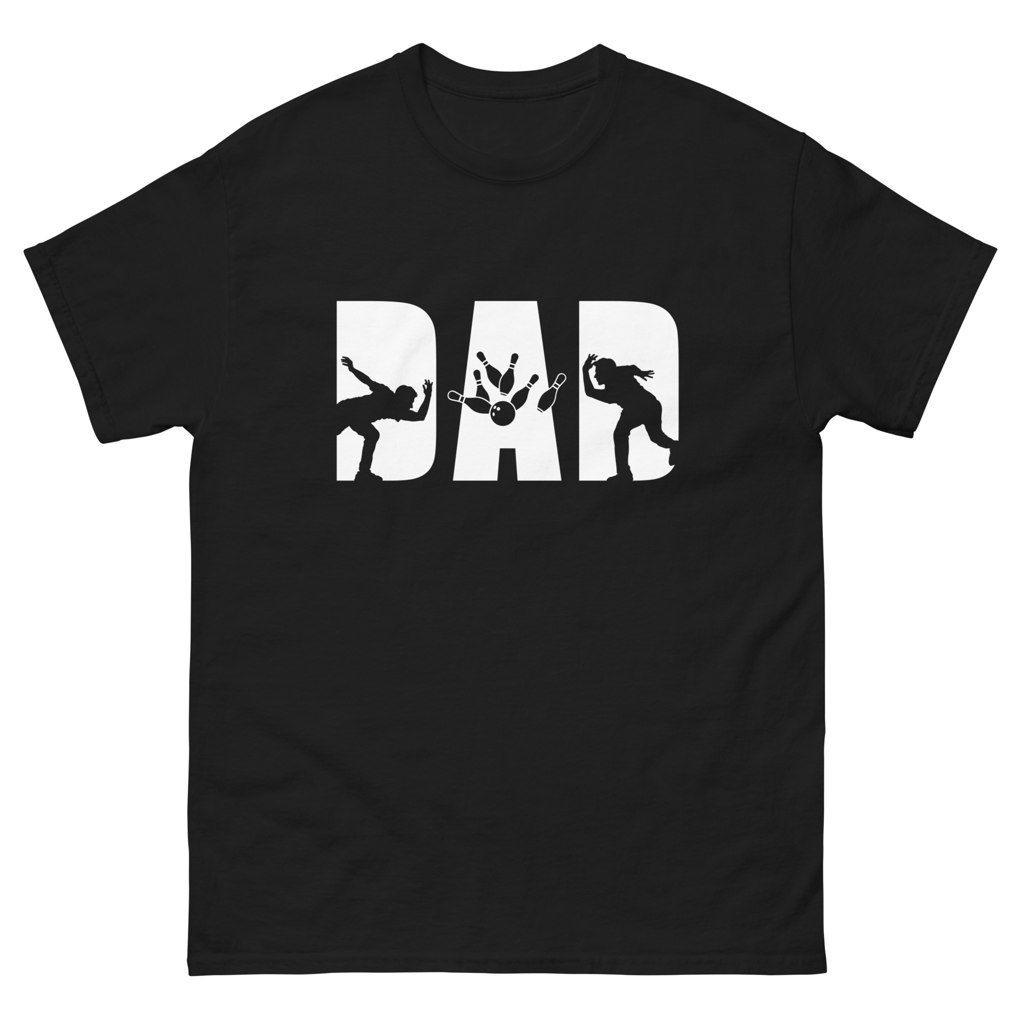 bowling dad shirt with silhouette