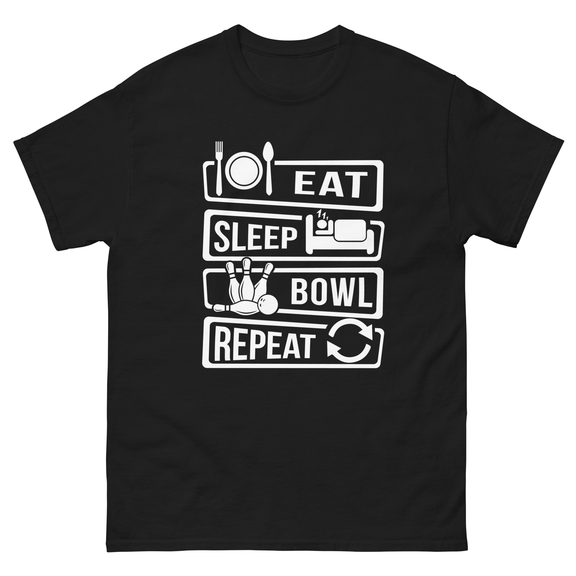 eat sleep bowl repeat bowling shirt