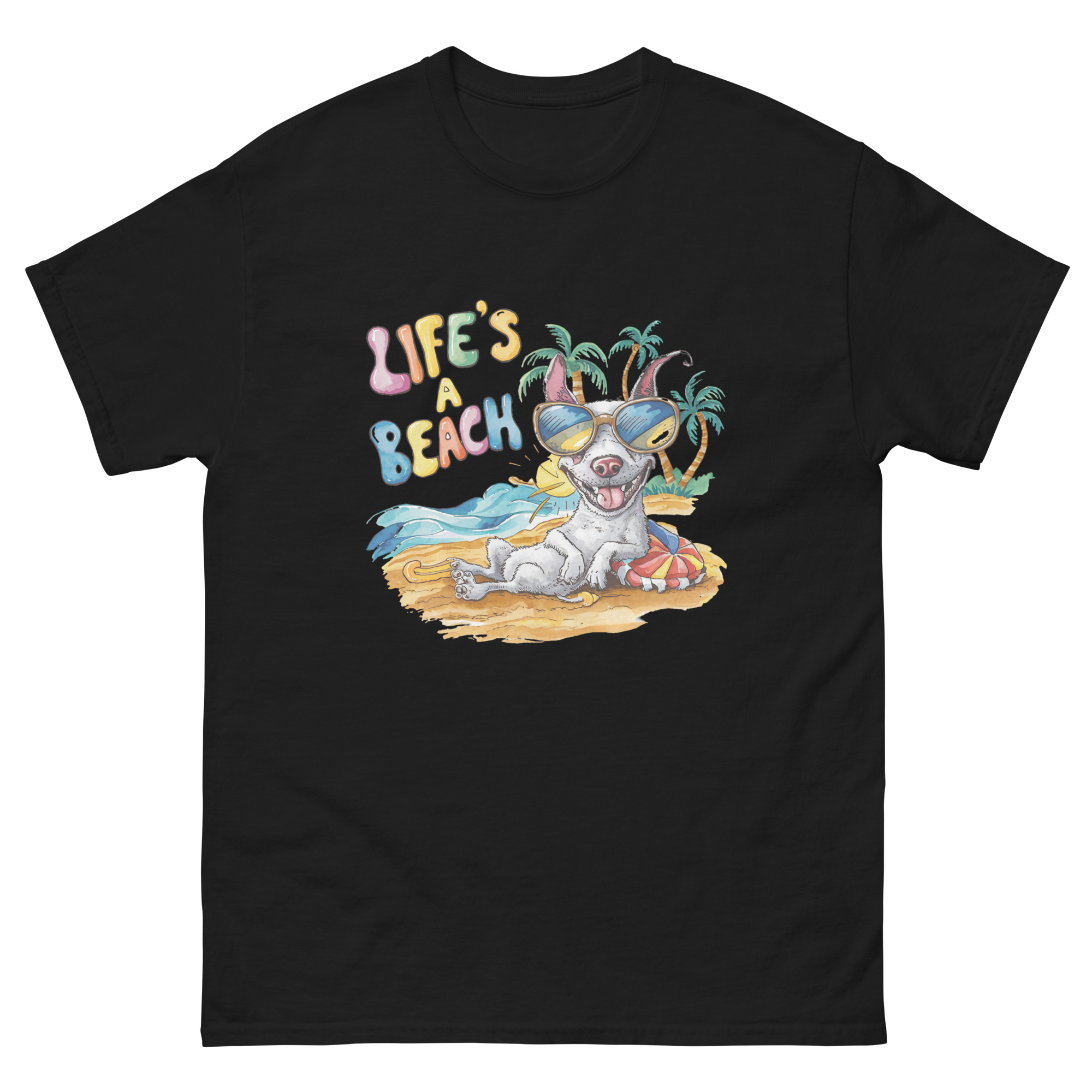 funny dog beach vacation t-shirt