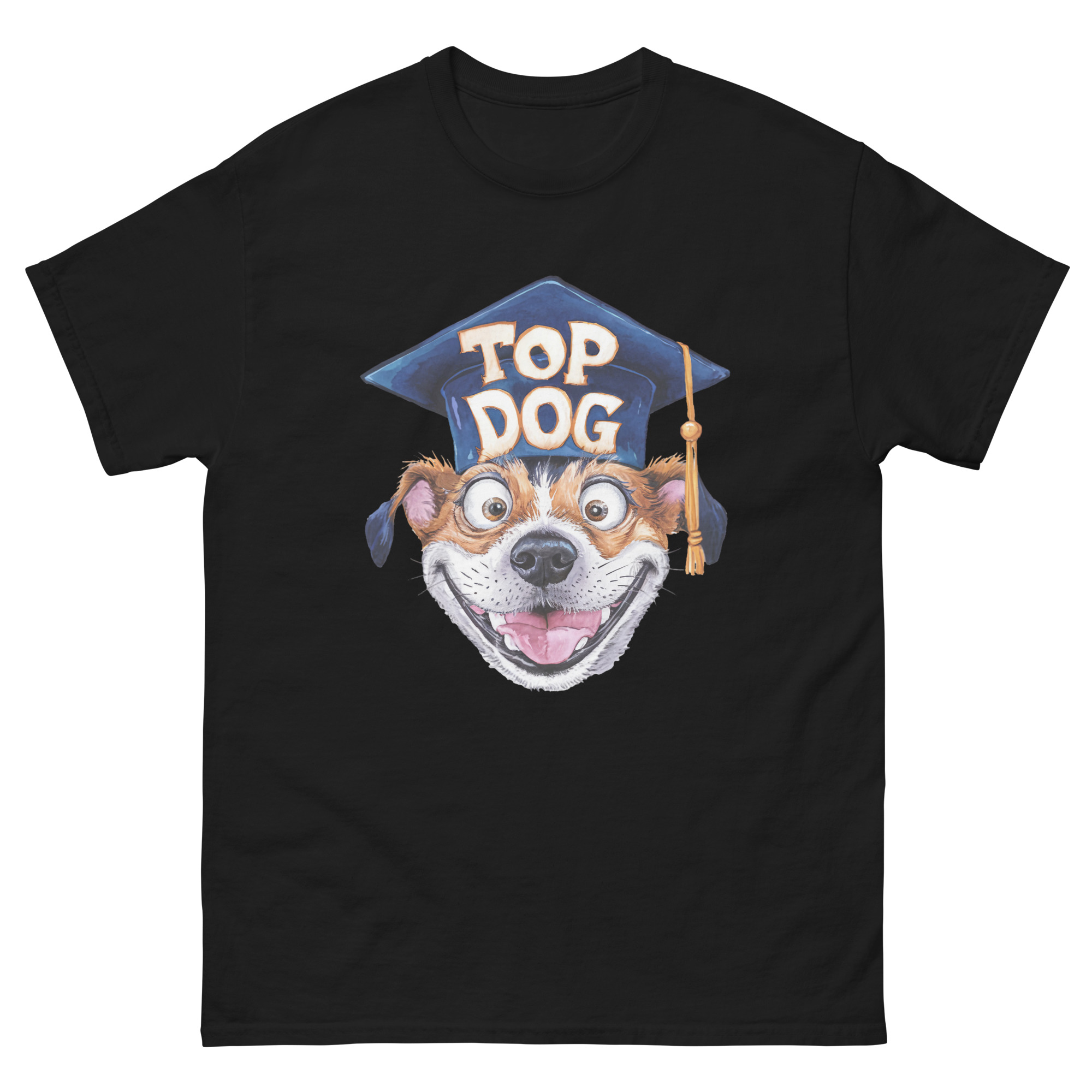 funny dog graduation cap t-shirt