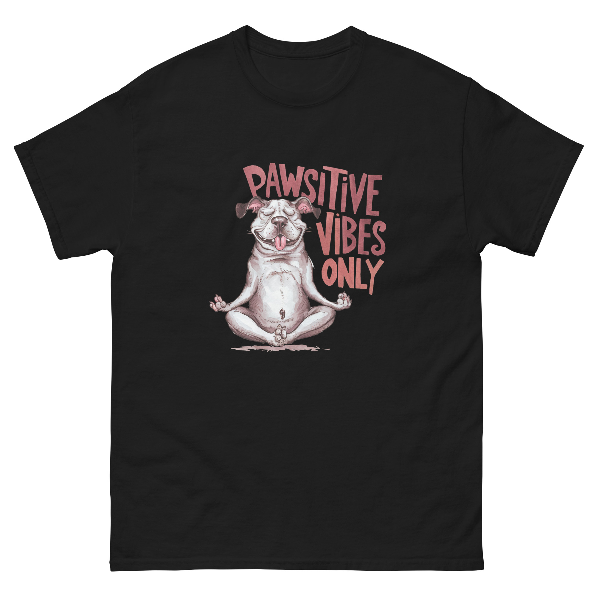 pawsitive vibes only pug yoga t-shirt