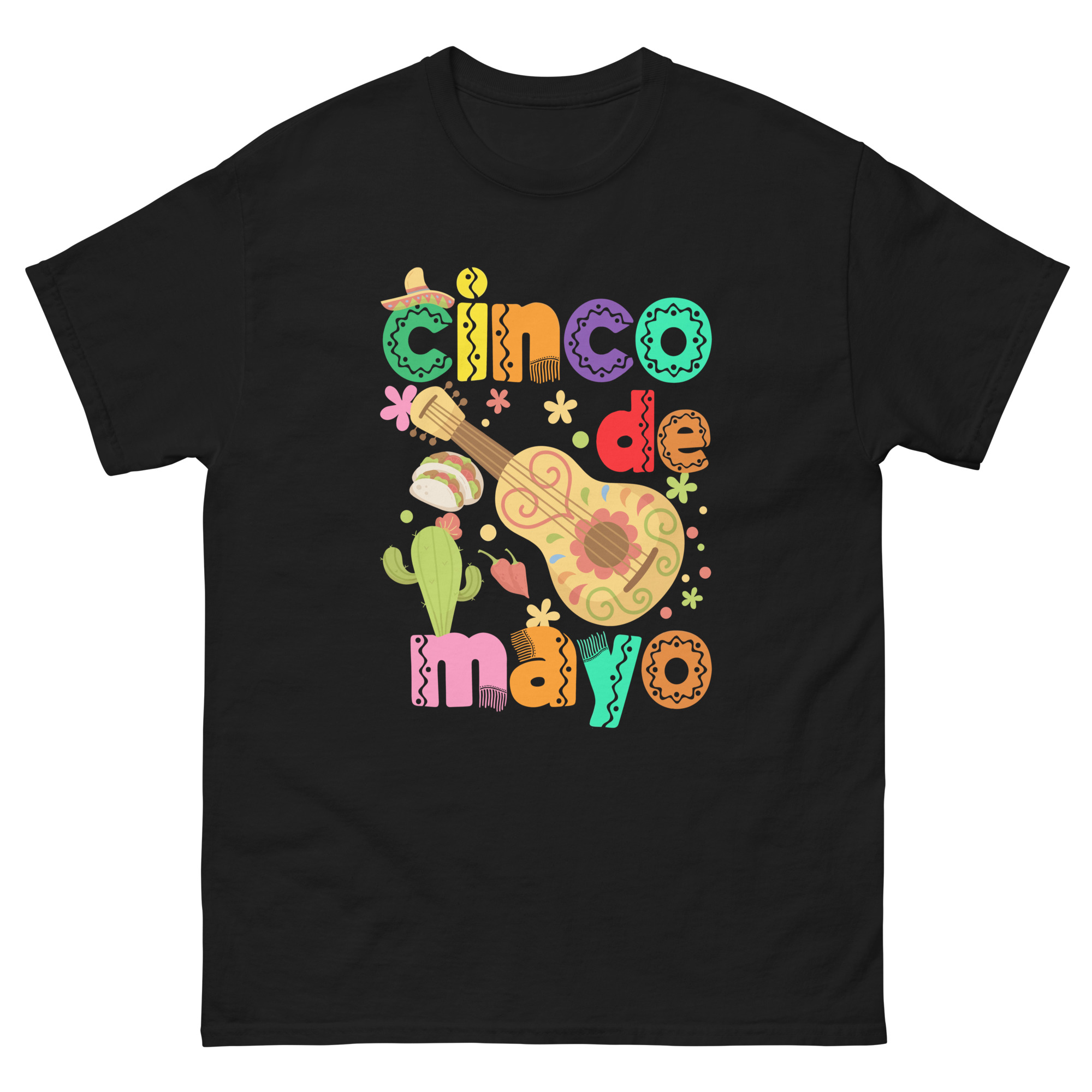 Cinco de Mayo shirt with guitar and cactus