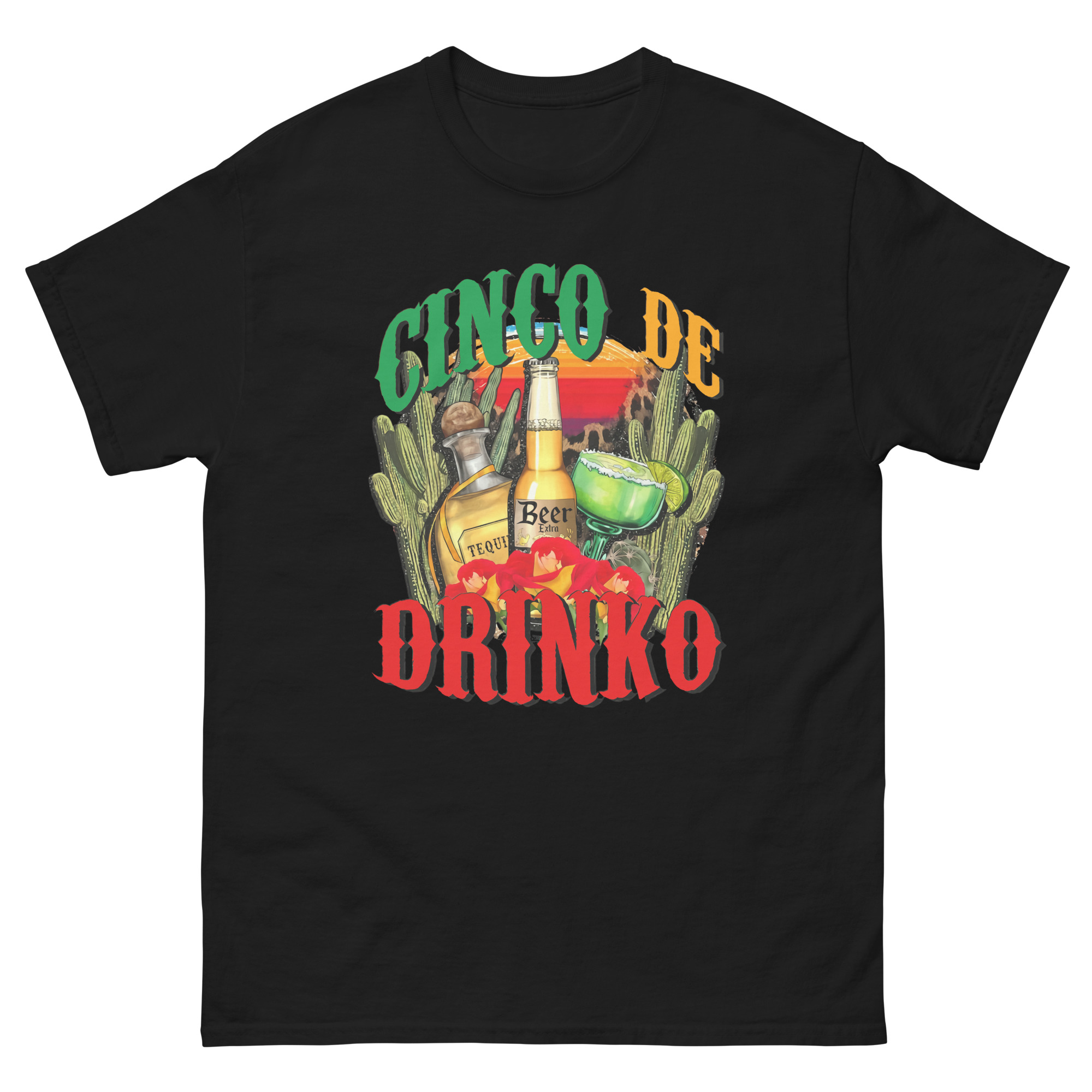 Cinco de Drinko shirt with tequila and beer