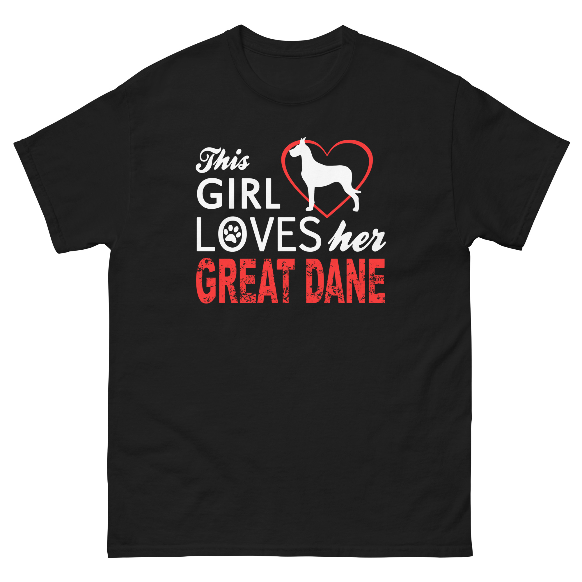 great dane dog mom t-shirt with heart