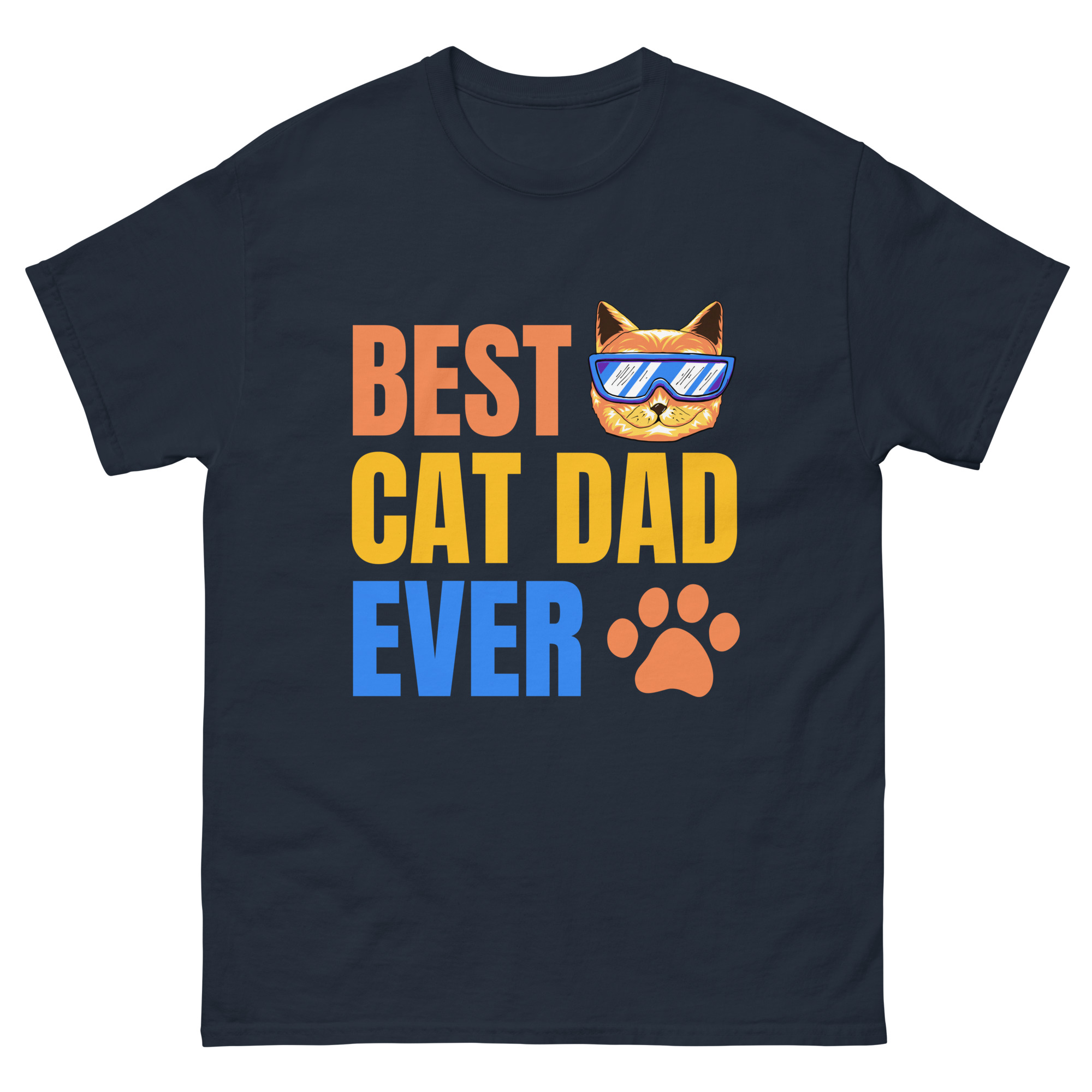 funny best cat dad ever t-shirt colorful