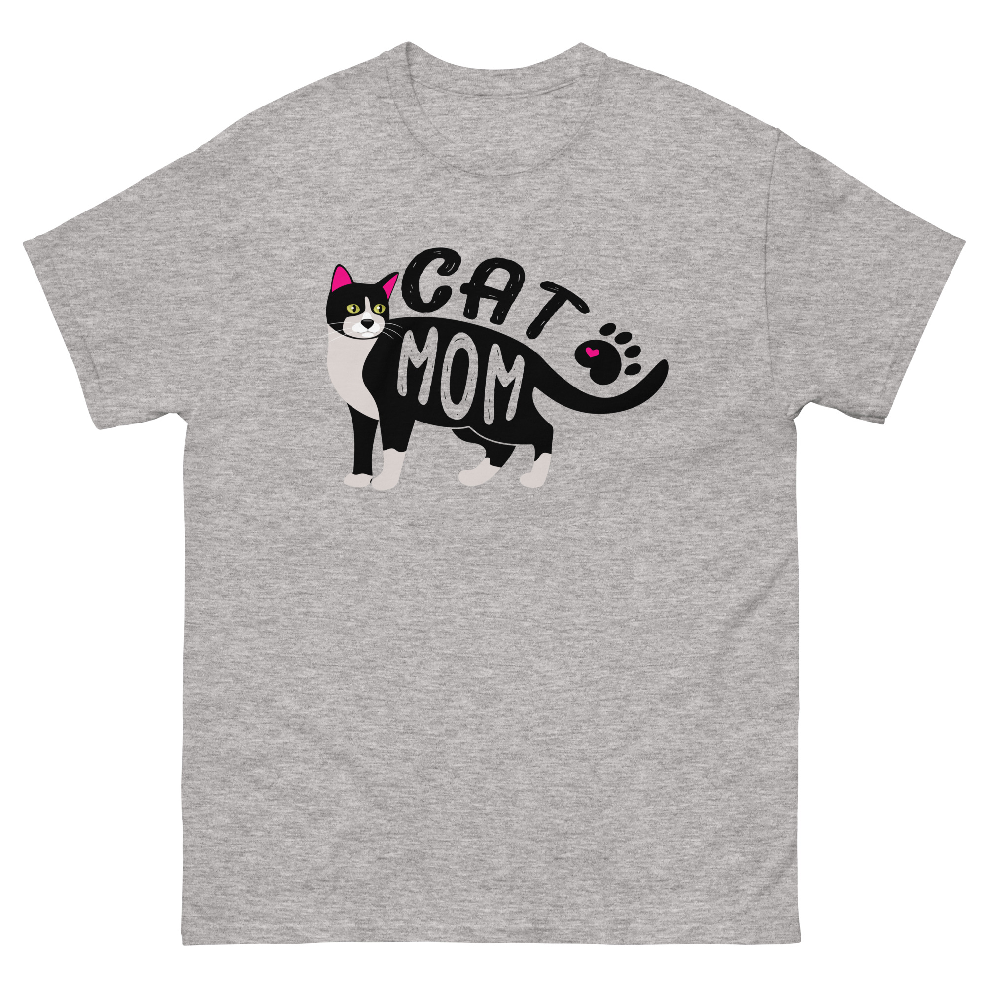 cat mom t-shirt with cute black cat graphic