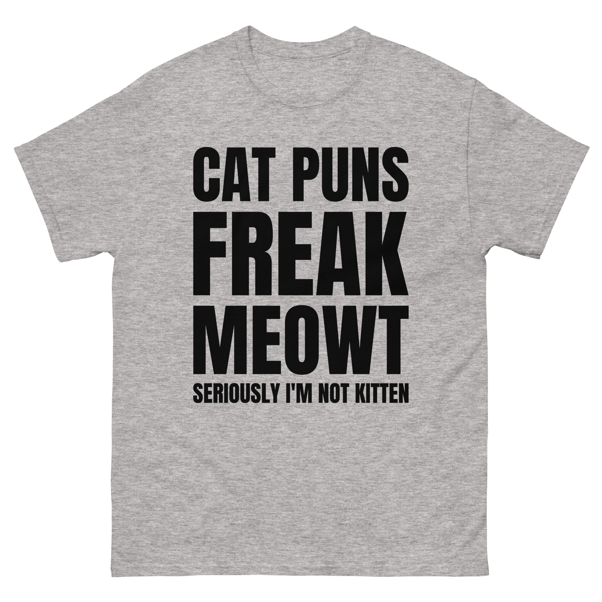 funny cat pun t-shirt freak meowt