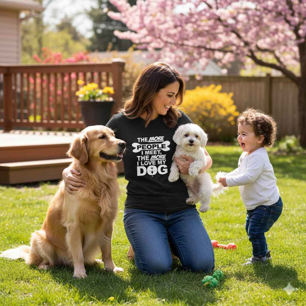 “More People I Meet, More I Love My Dog” – Funny Dog Quote Tee “More People I Meet, More I Love My Dog” – Funny Dog Quote Tee