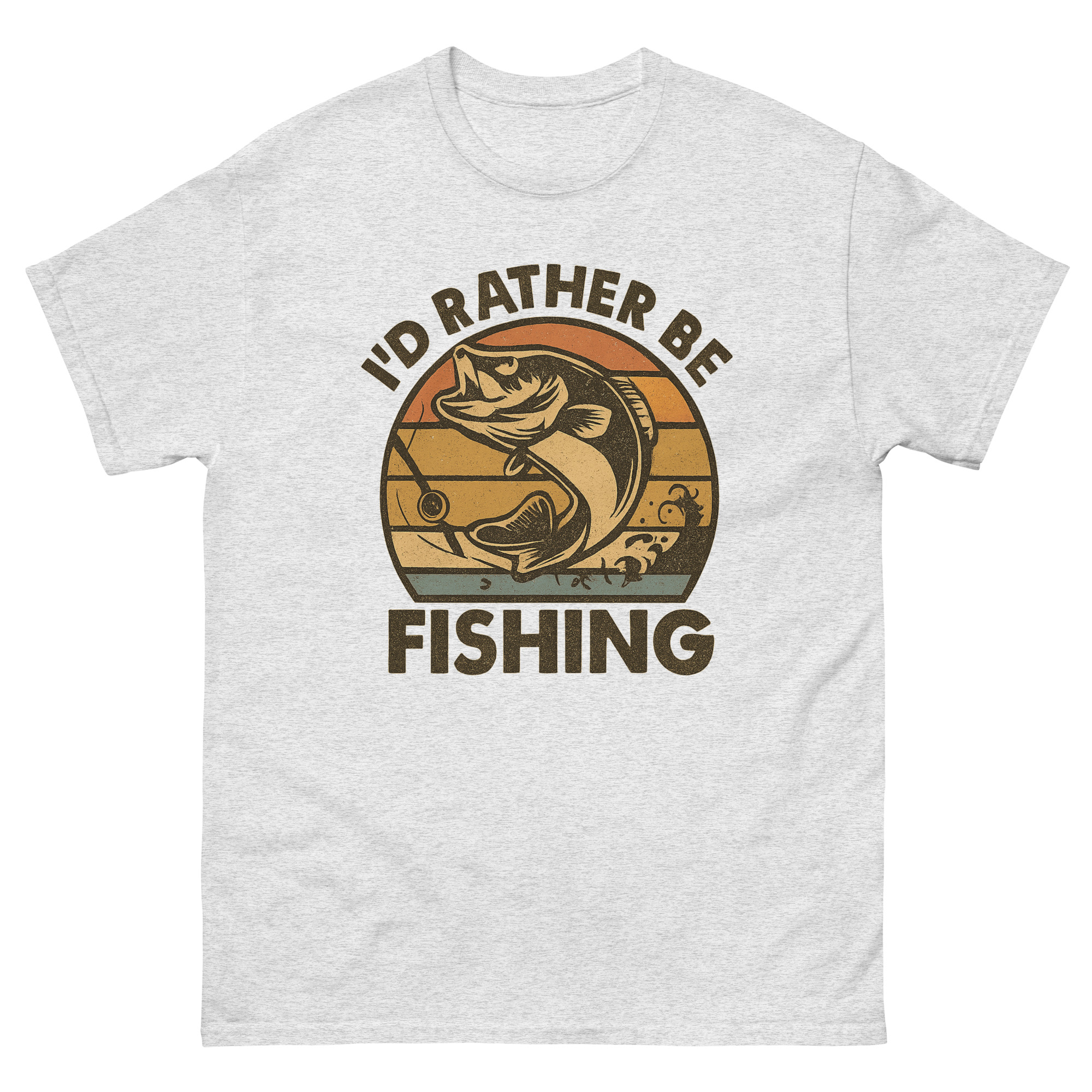 id rather be fishing shirt retro bass