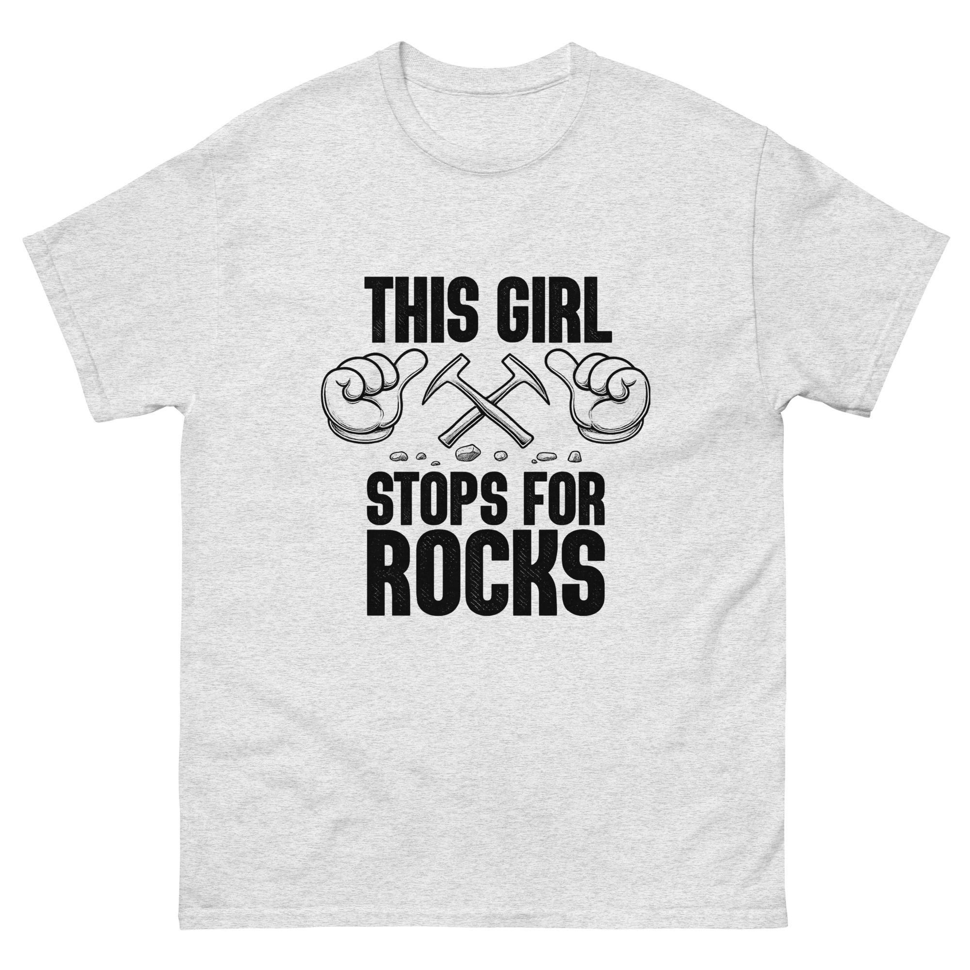 this girl stops for rocks funny women’s shirt
