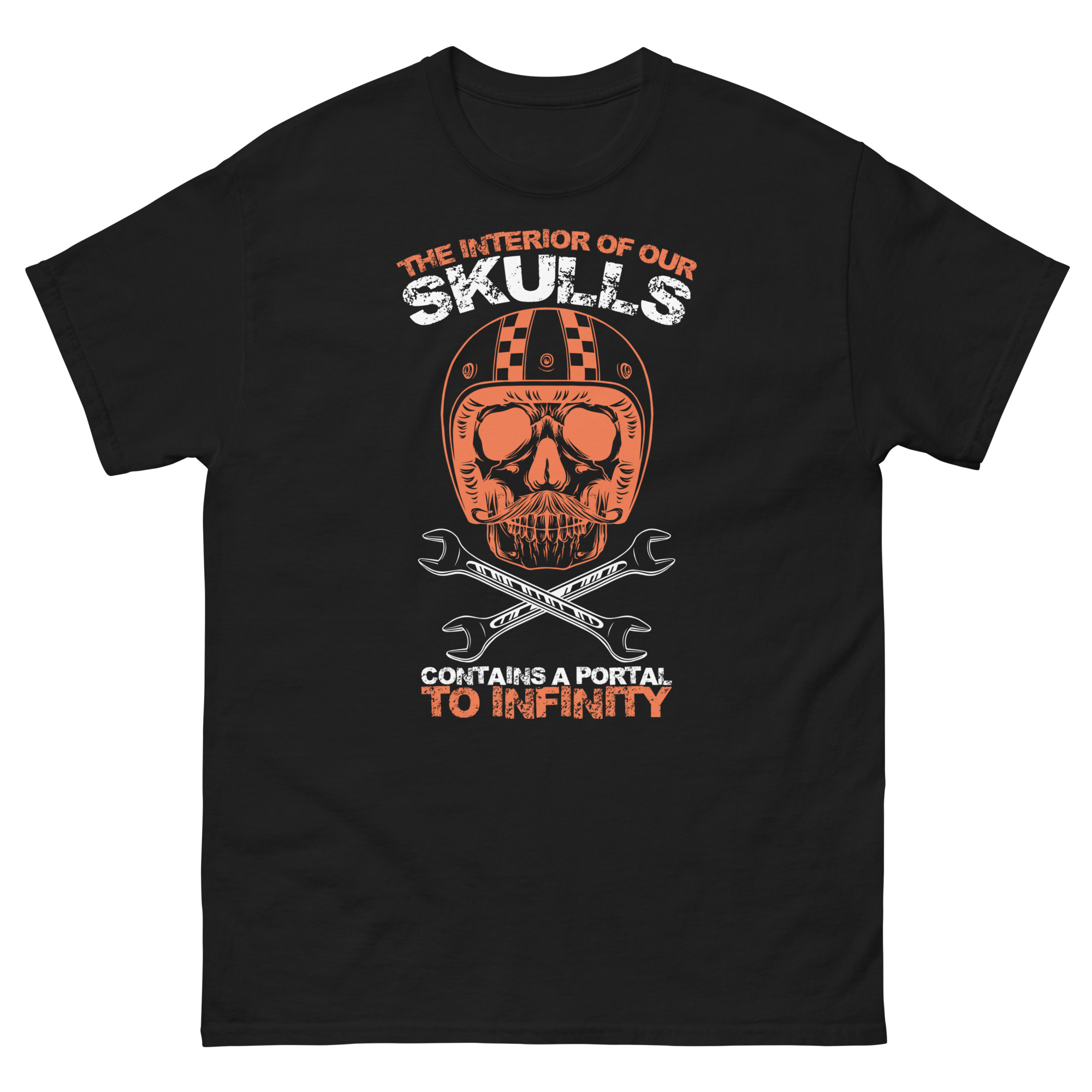 Skulls Portal to Infinity Graphic T-Shirt with Wrenches