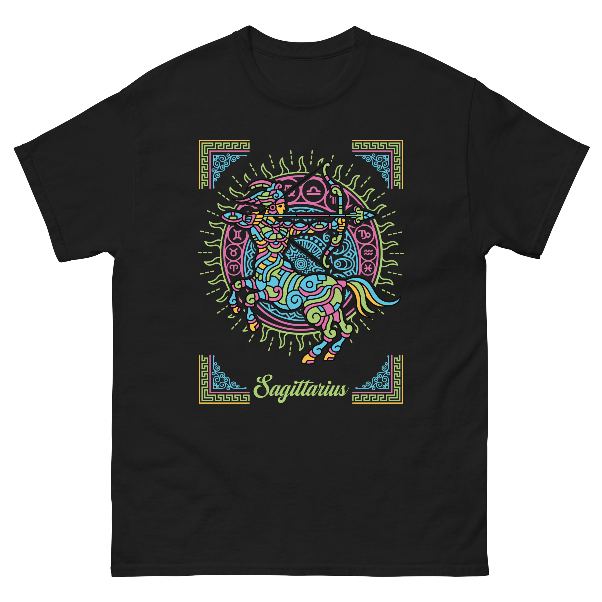 Sagittarius zodiac t-shirt centaur archer cosmic artwork