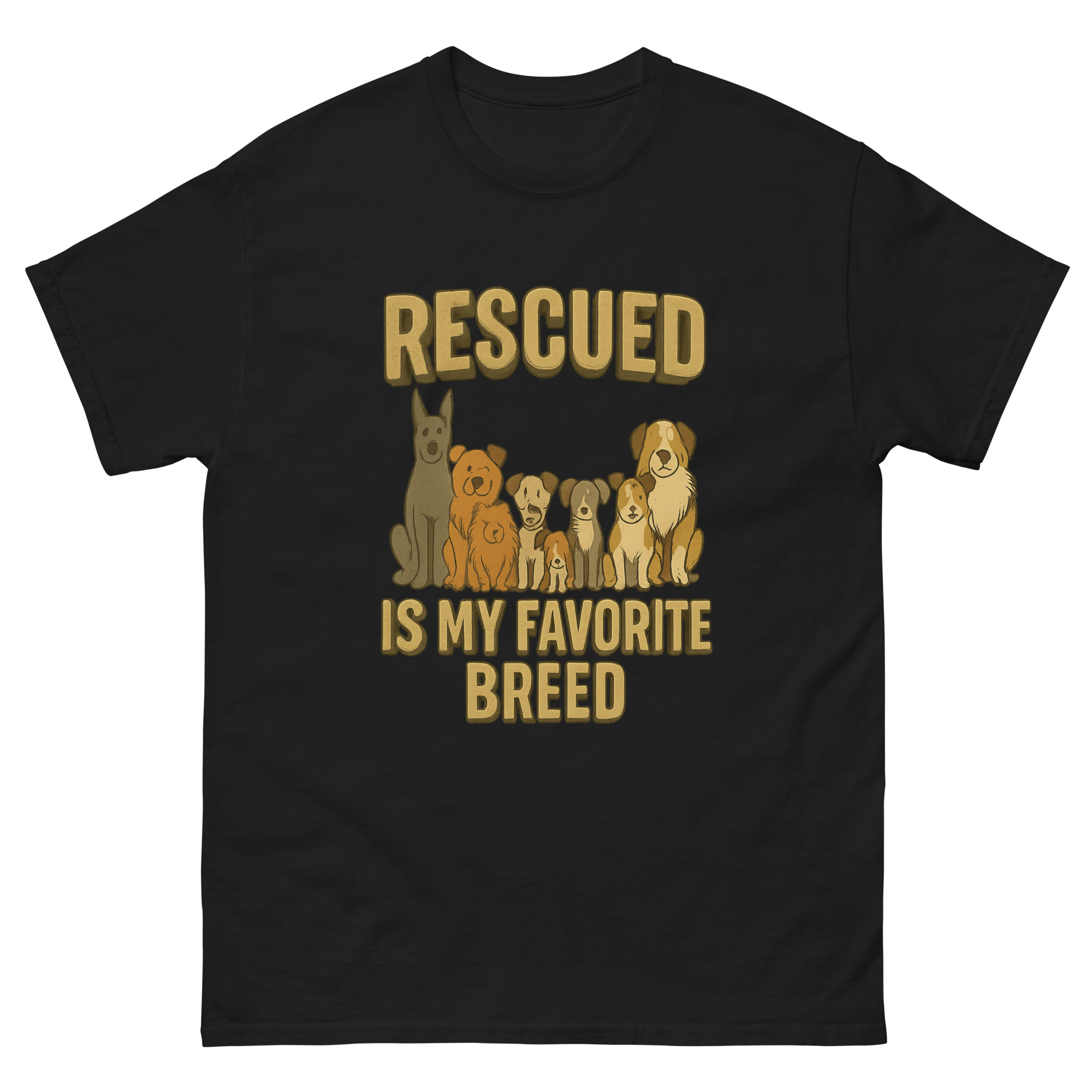 Rescued Is My Favorite Breed dog rescue t-shirt