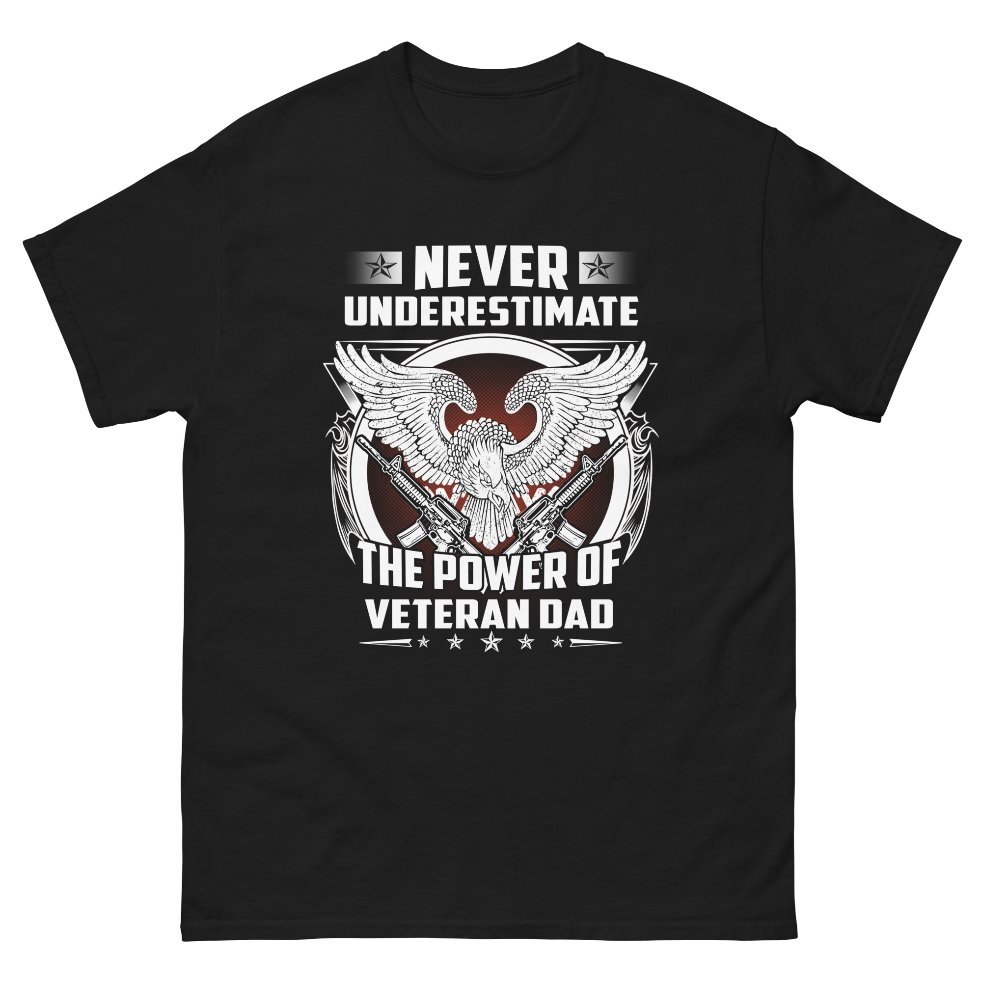 never underestimate veteran dad t shirt