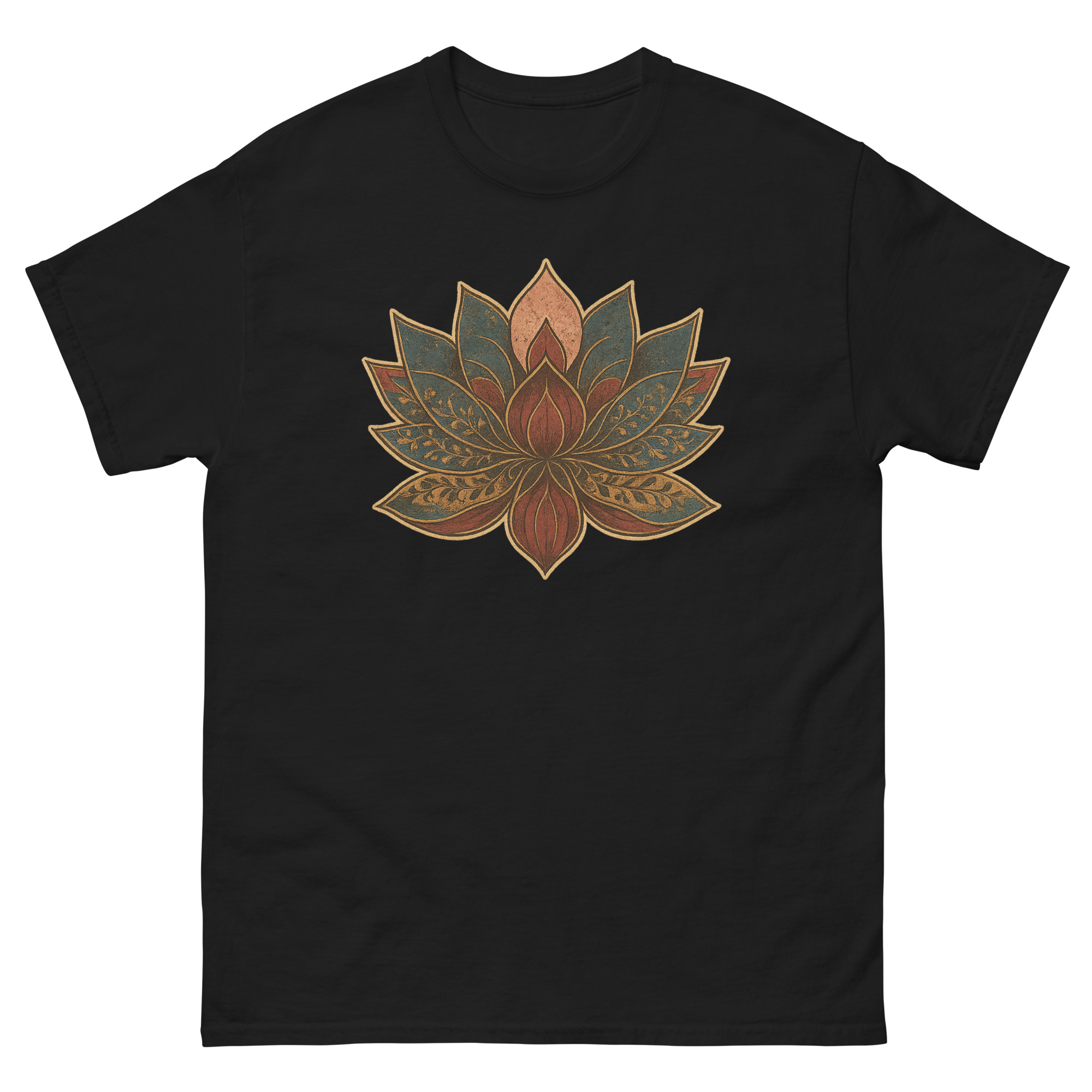 Lotus mandala yoga and meditation t-shirt