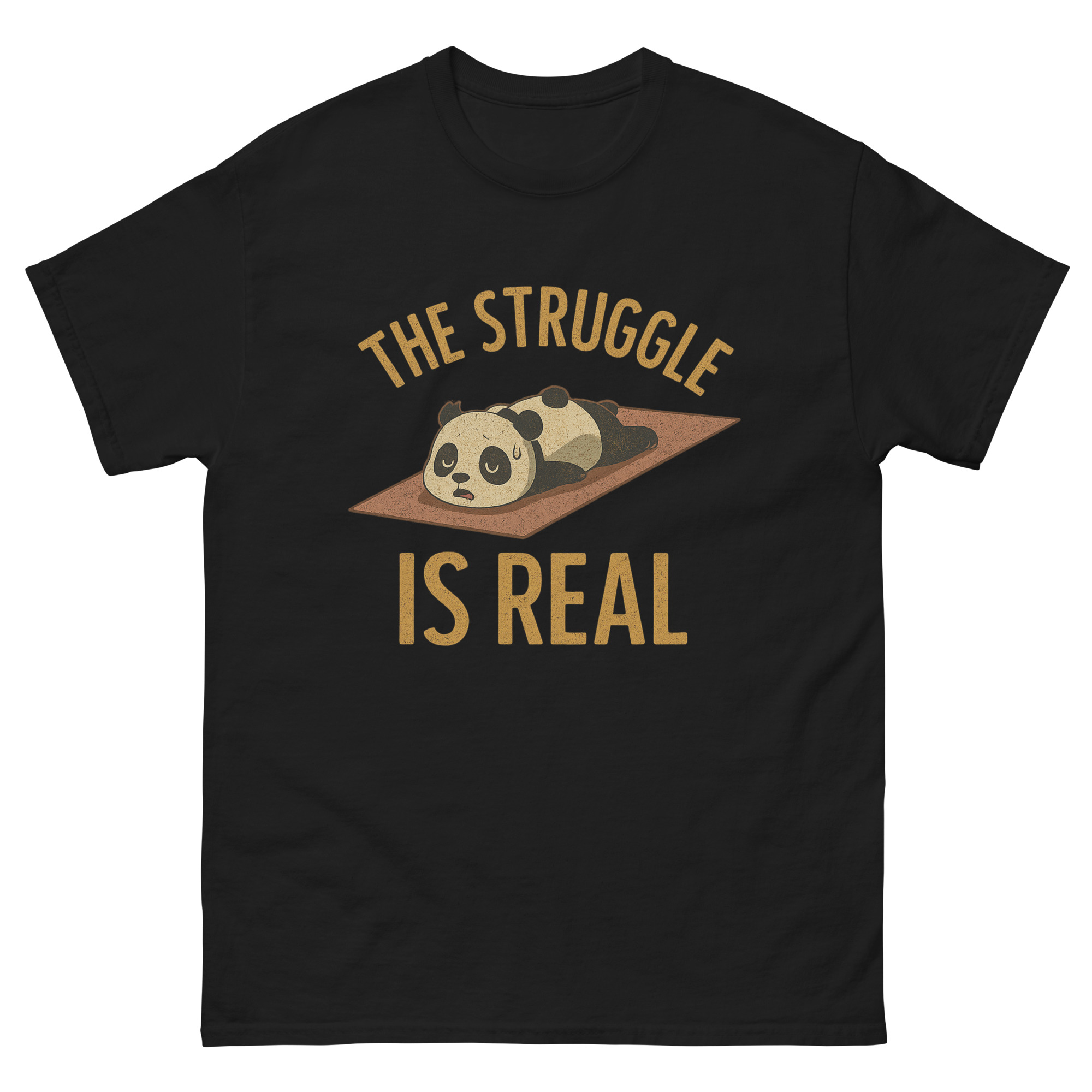 yoga panda the struggle is real funny shirt