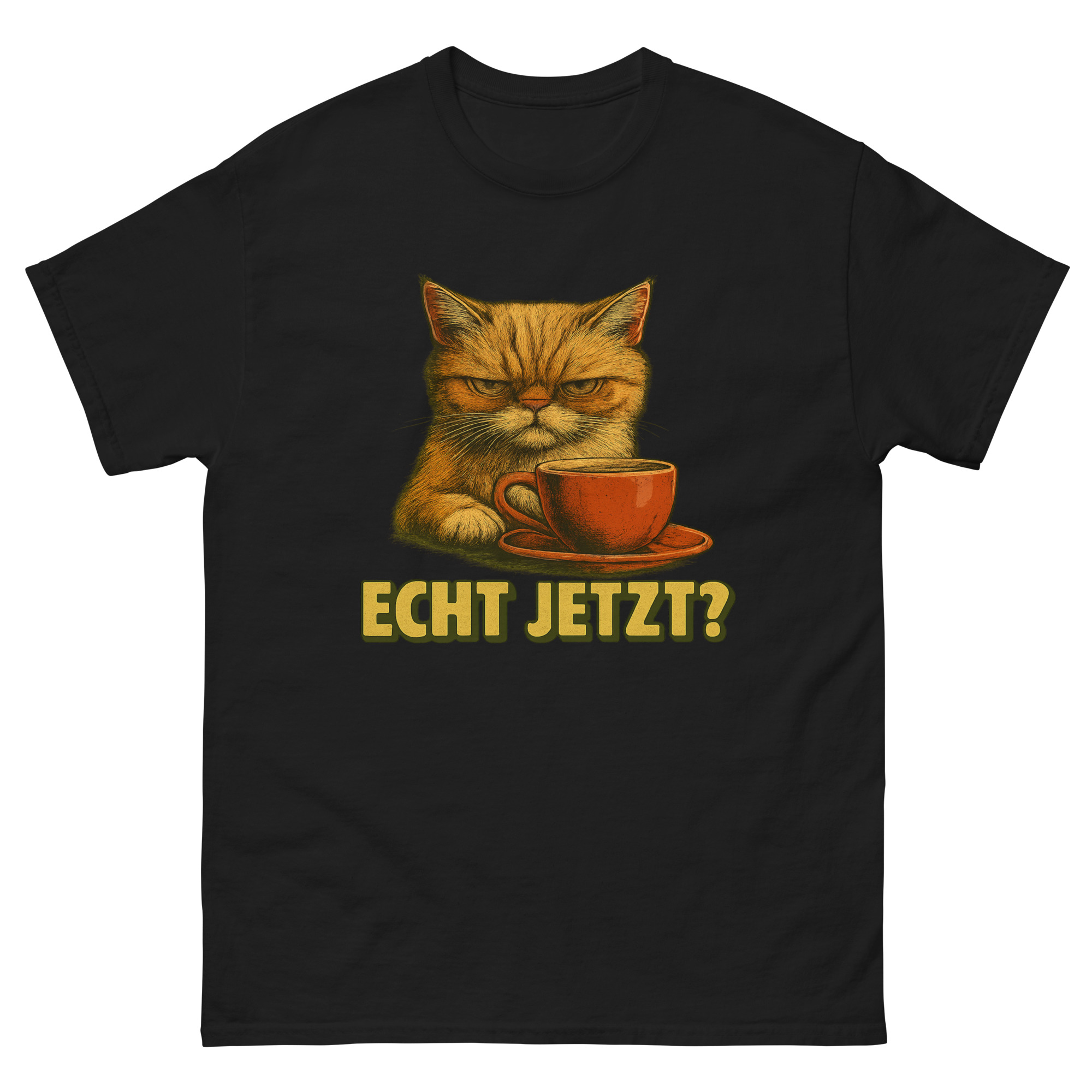 echt jetzt coffee cat t-shirt