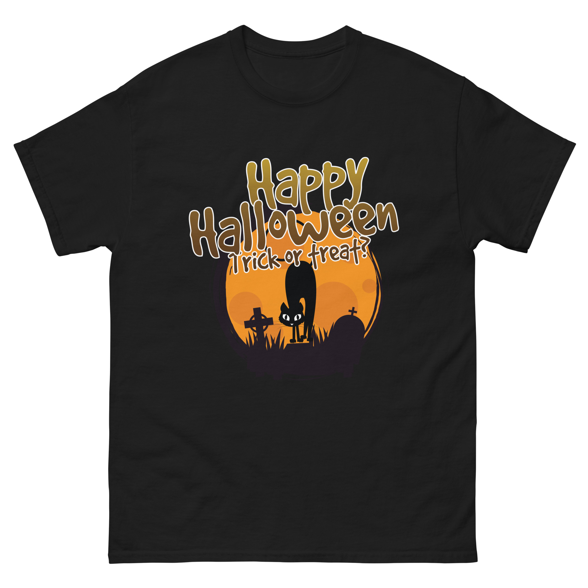 happy halloween cat t-shirt design