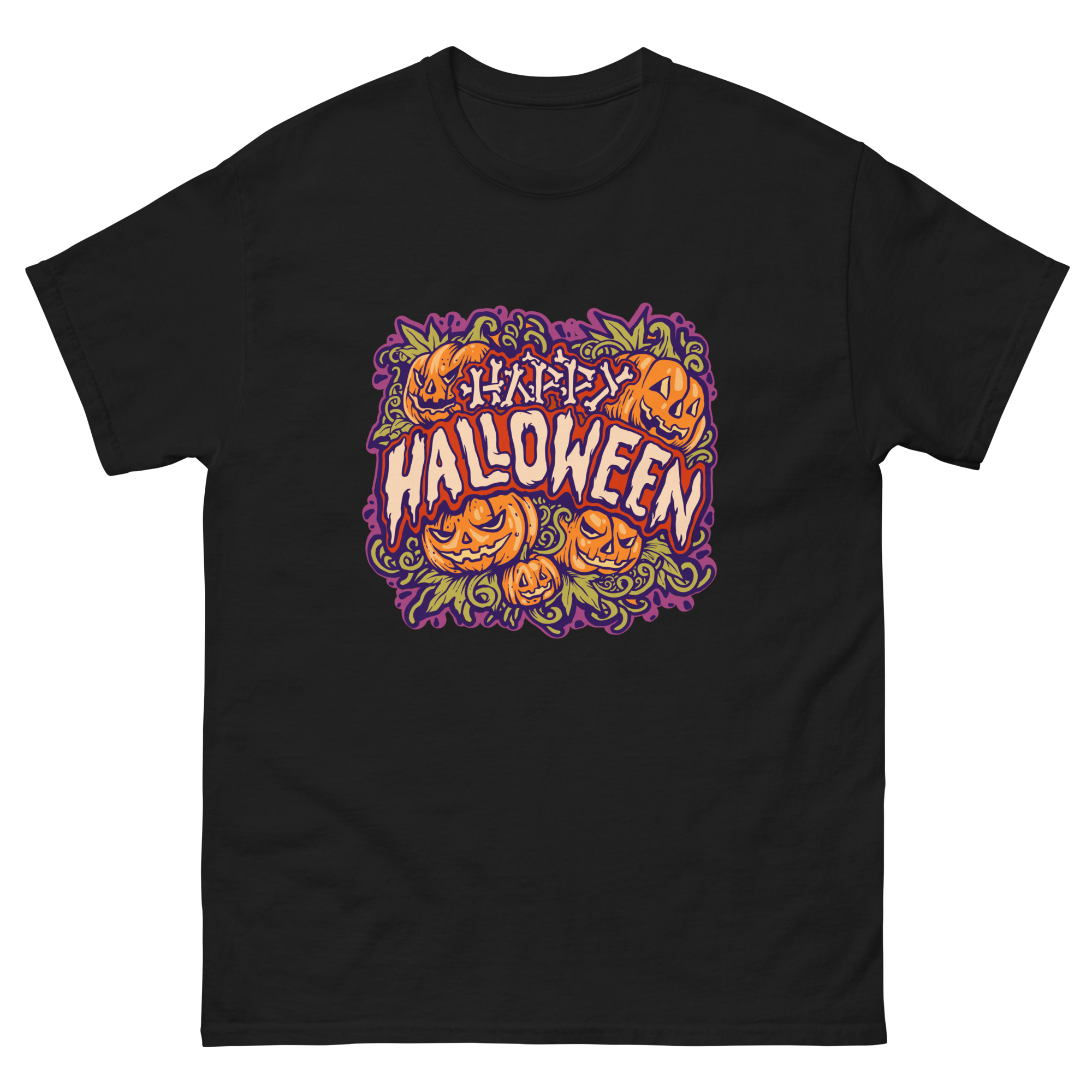 happy halloween pumpkin cluster t-shirt