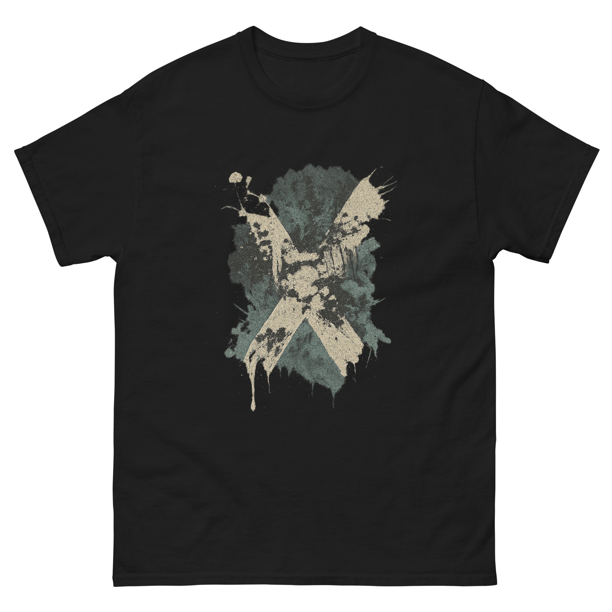 Grunge Saltire Scotland flag paint splatter t-shirt