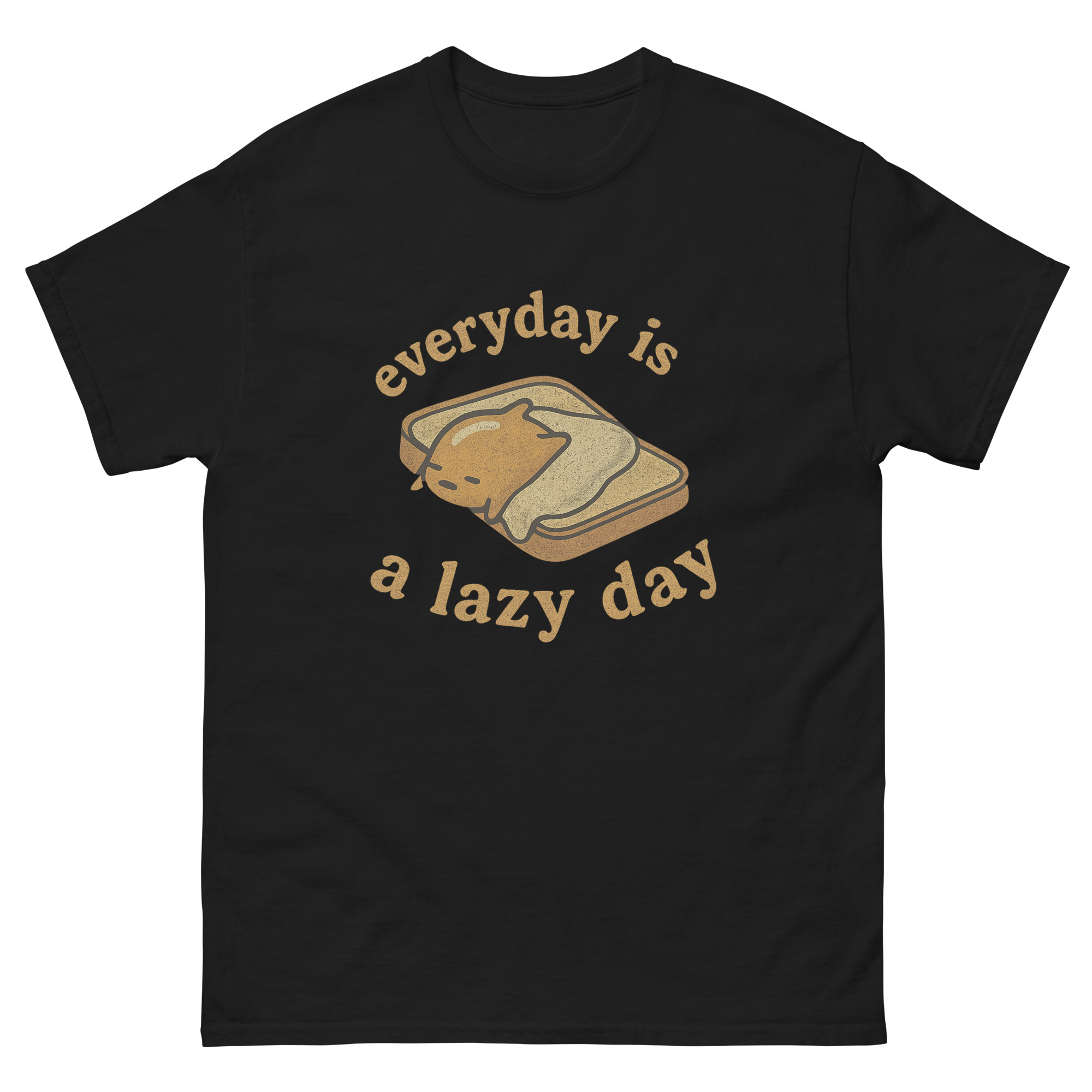 everyday is a lazy day t-shirt with cute sleeping toast
