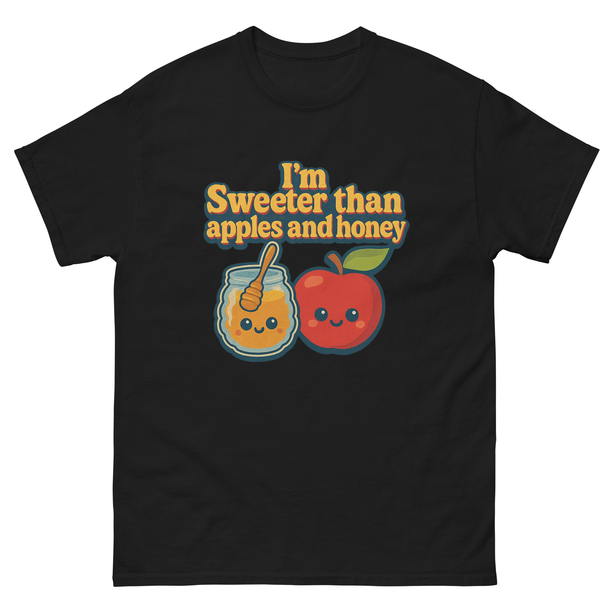 Cute Sweeter Than Apples and Honey Rosh Hashanah T-Shirt Design