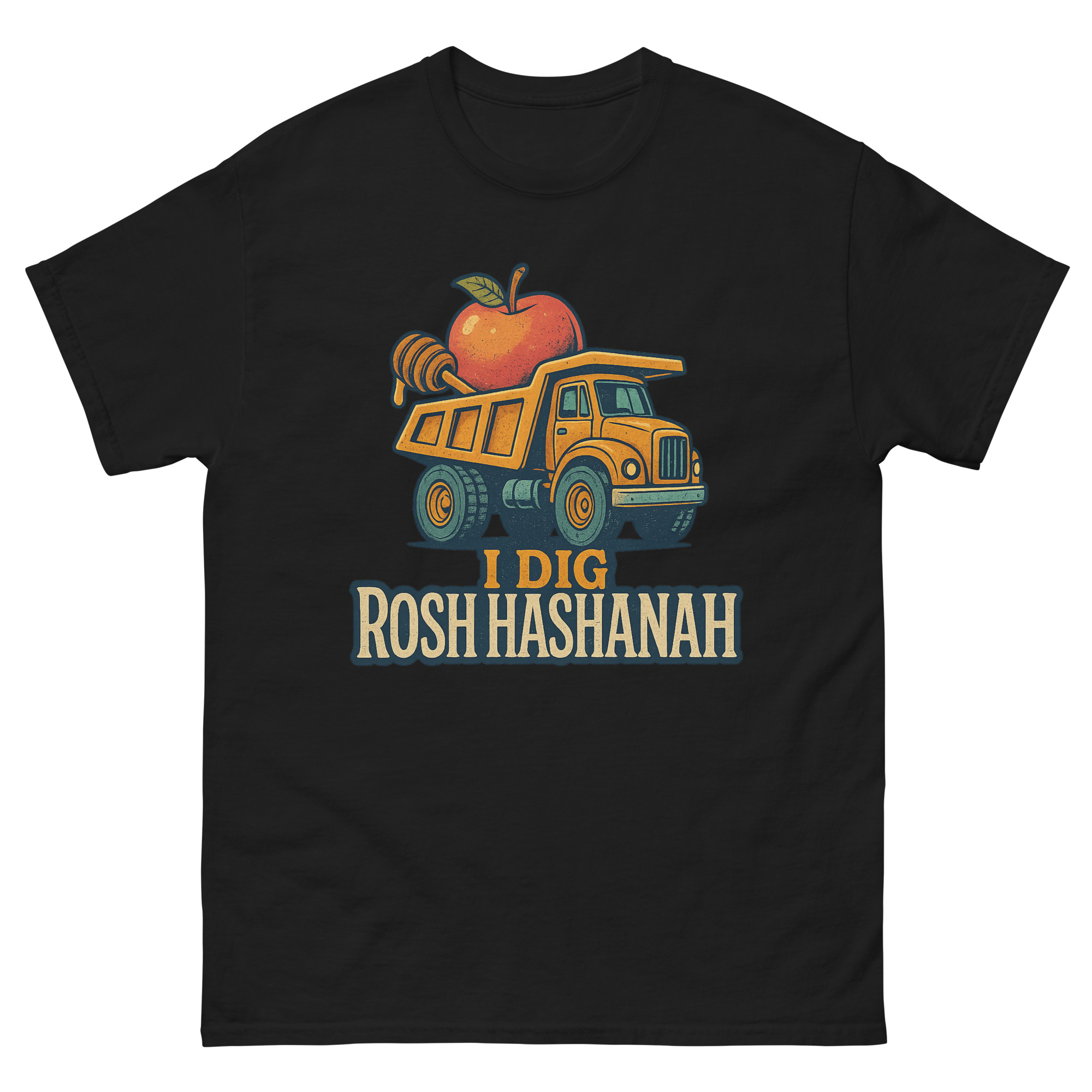 Funny Rosh Hashanah Shirt with Dump Truck Apple and Honey Graphic