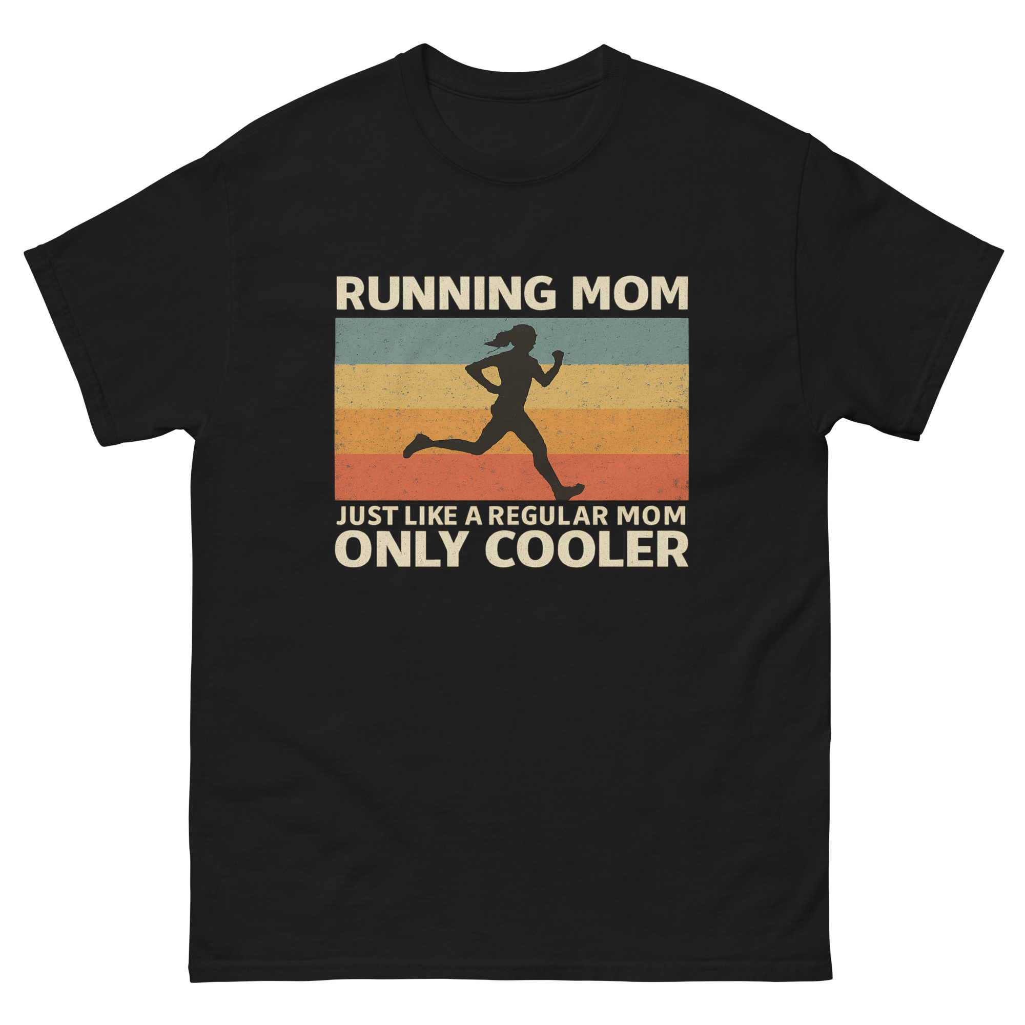 Funny running mom shirt with retro design