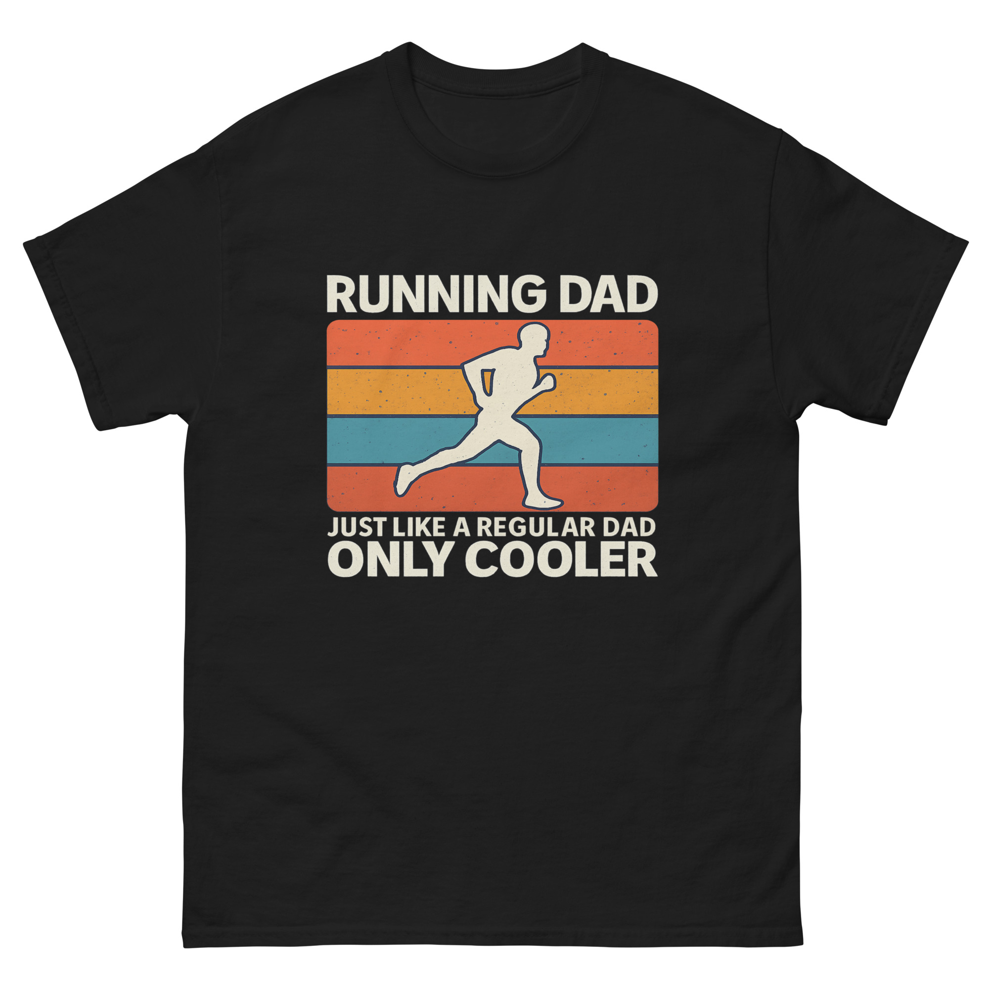 Funny running dad shirt with retro design