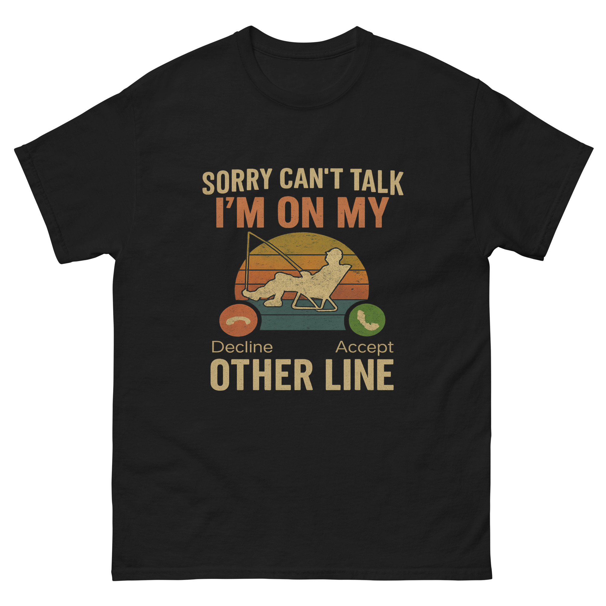 funny fishing pun shirt sorry can’t talk