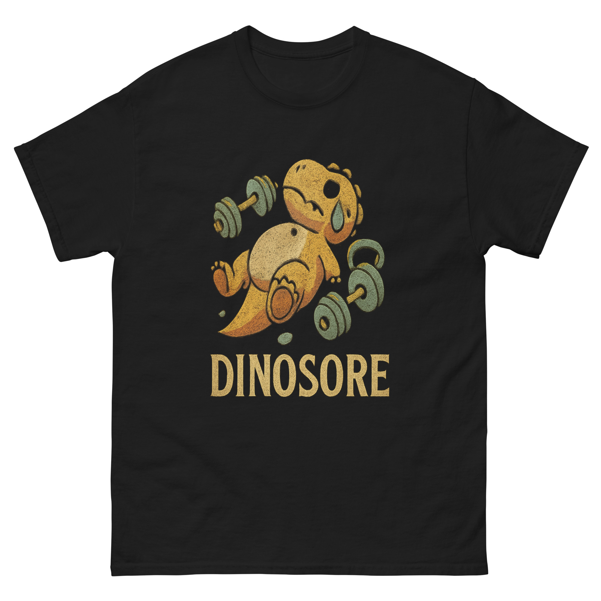 Funny lifting sayings shirt with cartoon dinosaur Dinosore desig