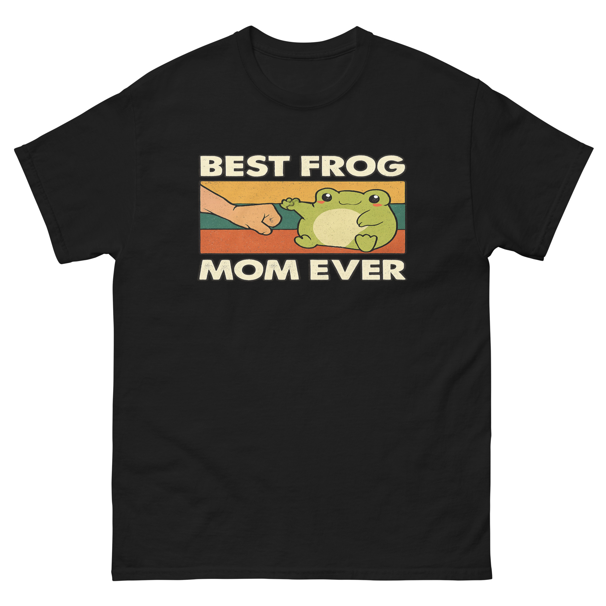 Best Frog Mom Ever t shirt with retro cartoon frog graphic
