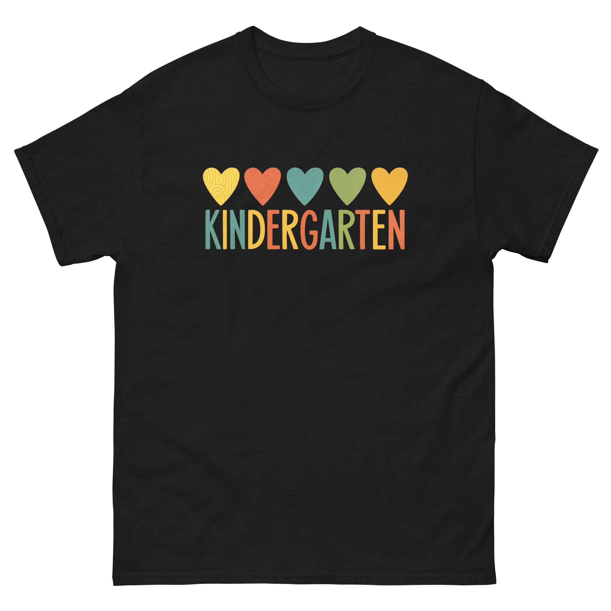 kindergarten teacher shirt with colorful hearts