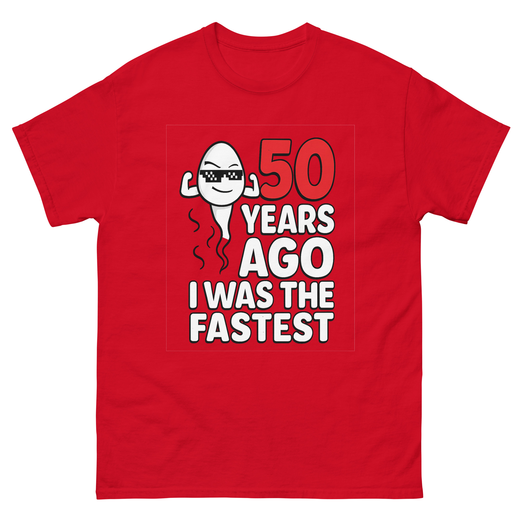 funny sperm joke 50th birthday t shirt