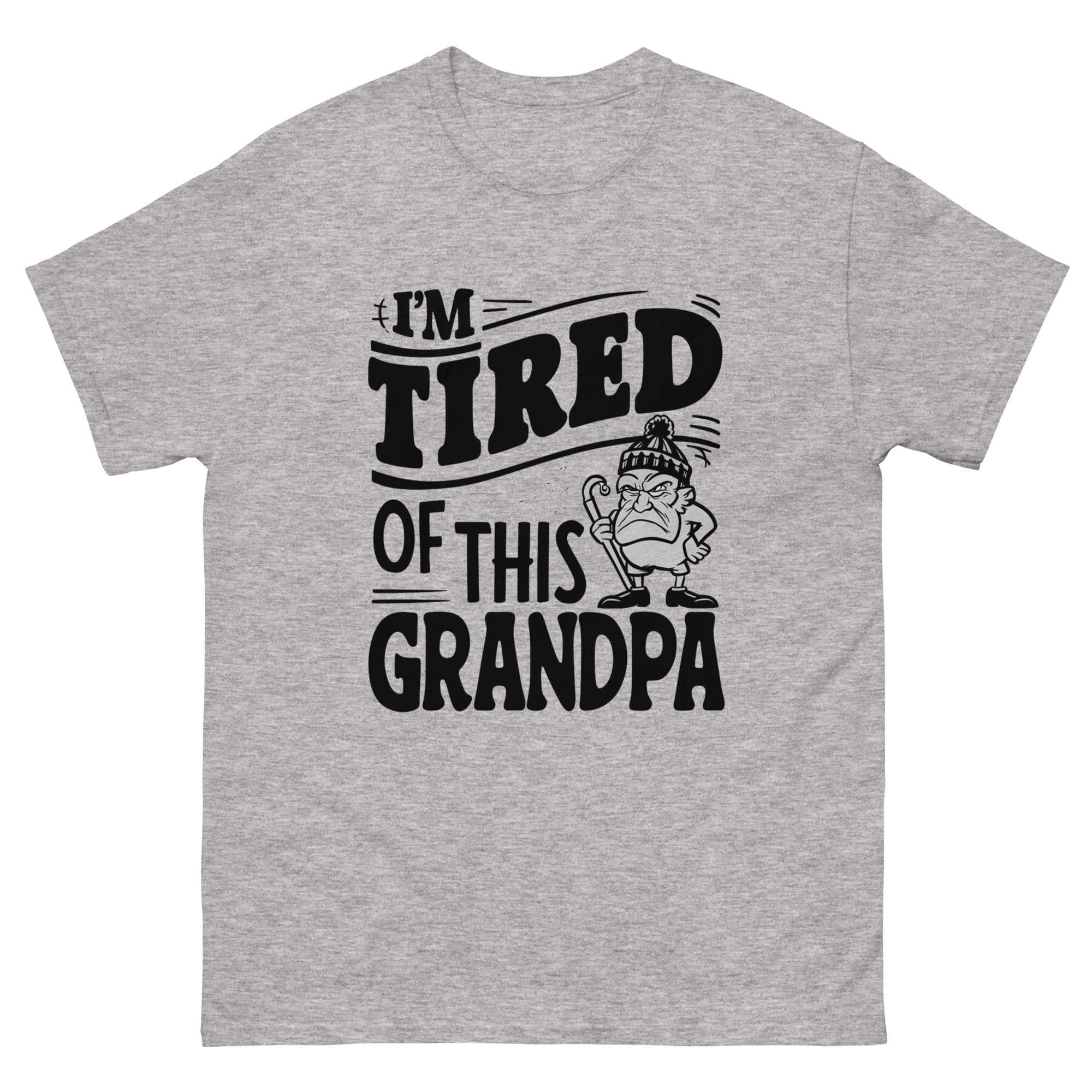 Funny grumpy grandpa shirt with cartoon graphic