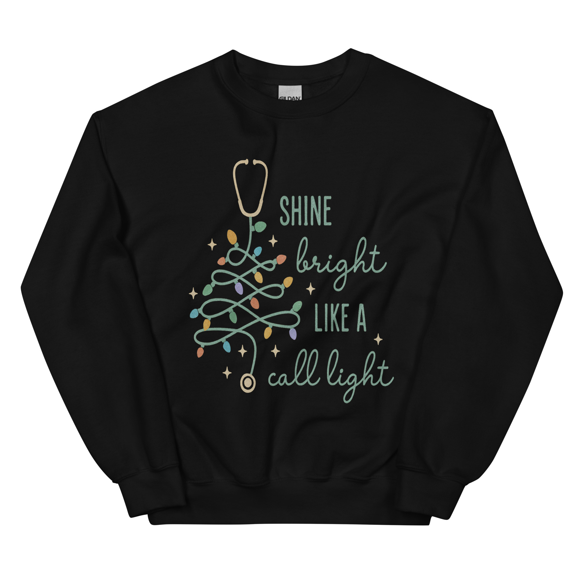 nurse christmas sweatshirt shine bright like a call light