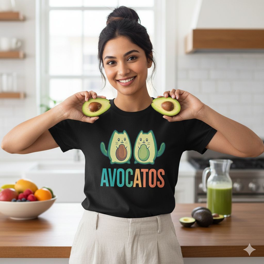 Funny Cat Avocado Graphic Tee Funny Cat Avocado Graphic Tee